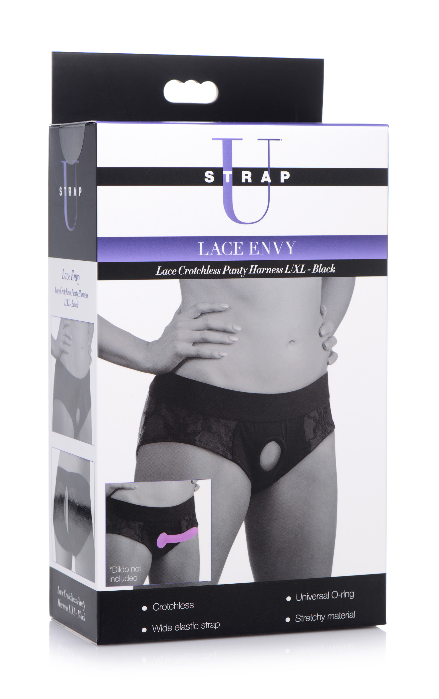 Lace Envy Black Crotchless Panty Harness - L-XL - Image 6