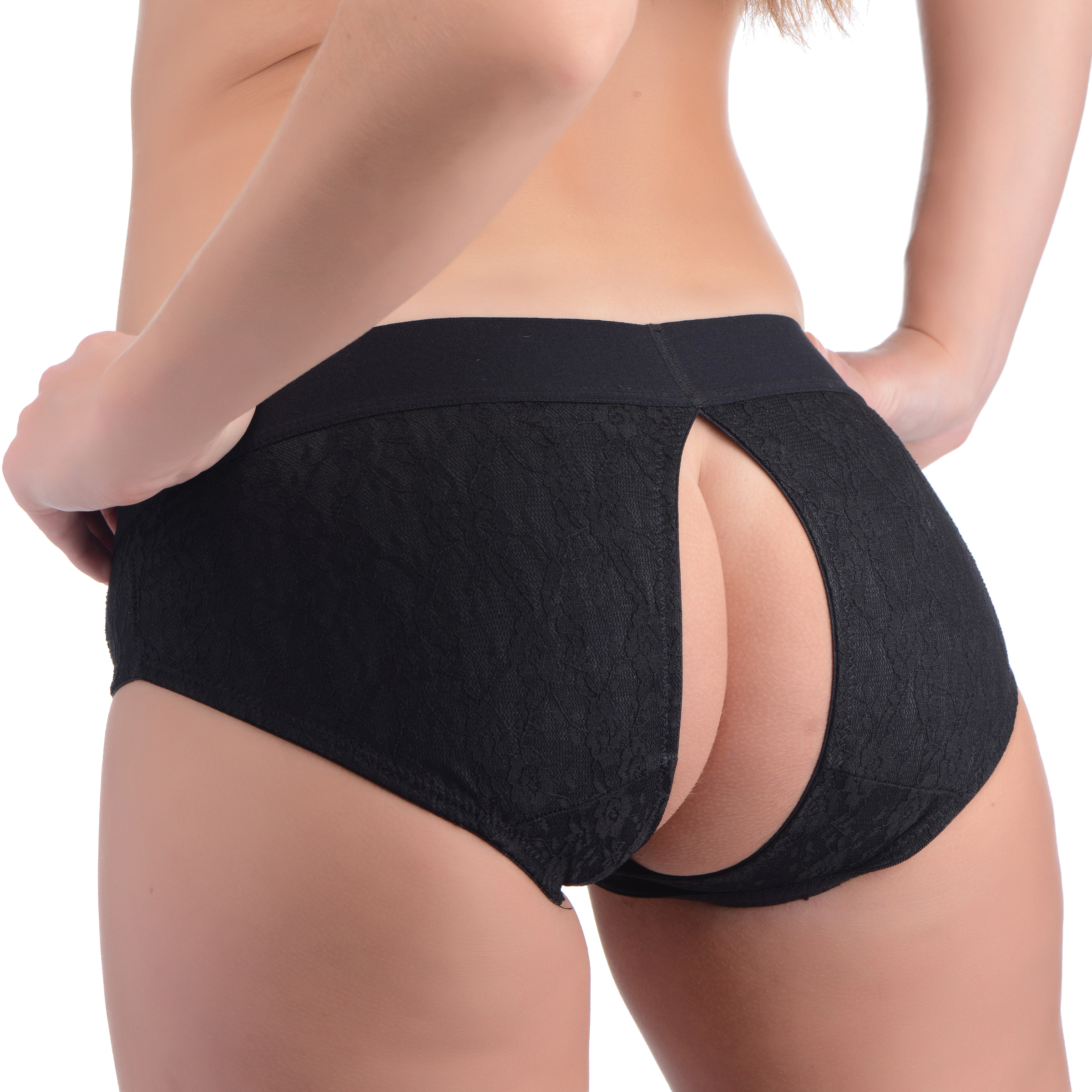 Lace Envy Black Crotchless Panty Harness - L-XL - Image 3