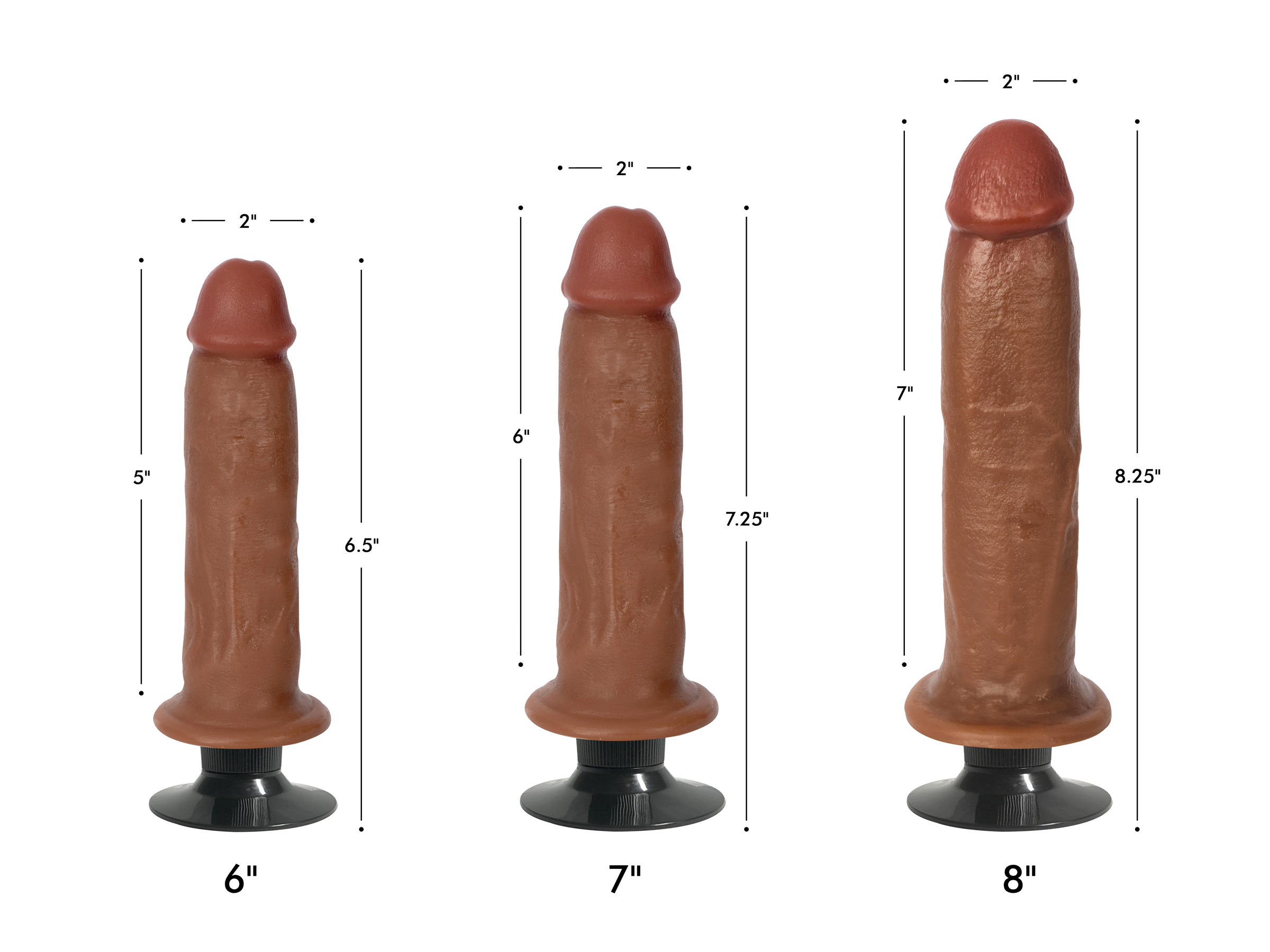 Jock Dark Bareskin Vibrating Dildo - 7 Inch - Image 2