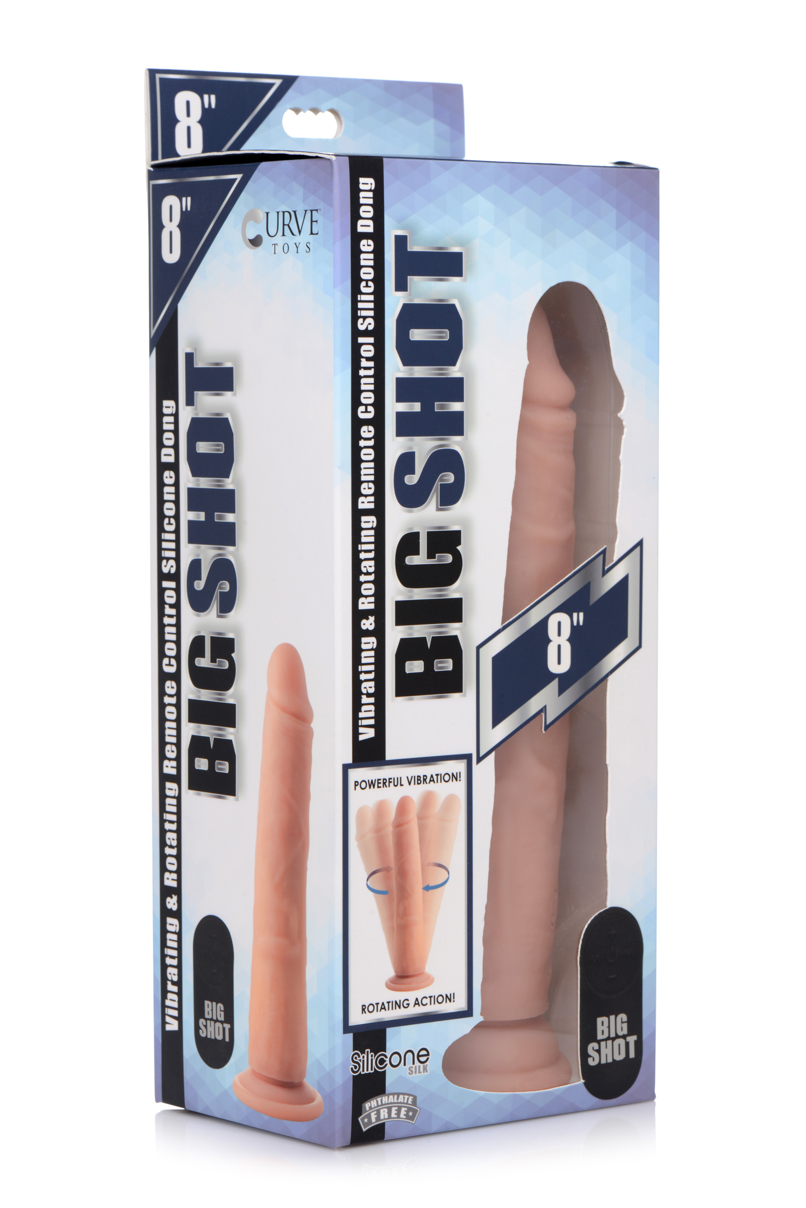 Vibrating and Rotating Remote Control Silicone Dildo - 8 Inch - Image 4
