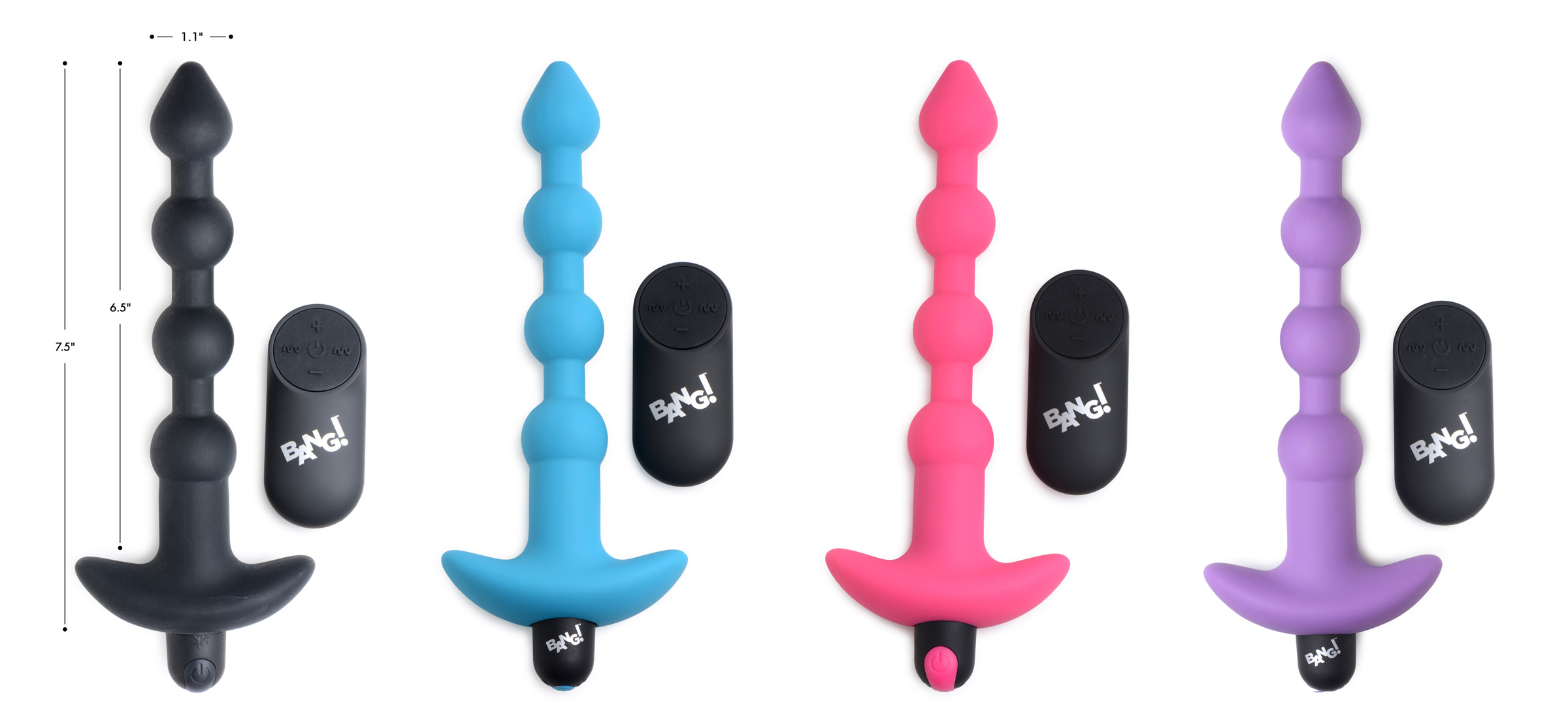 Remote Control Vibrating Silicone Anal Beads - Black - Image 7