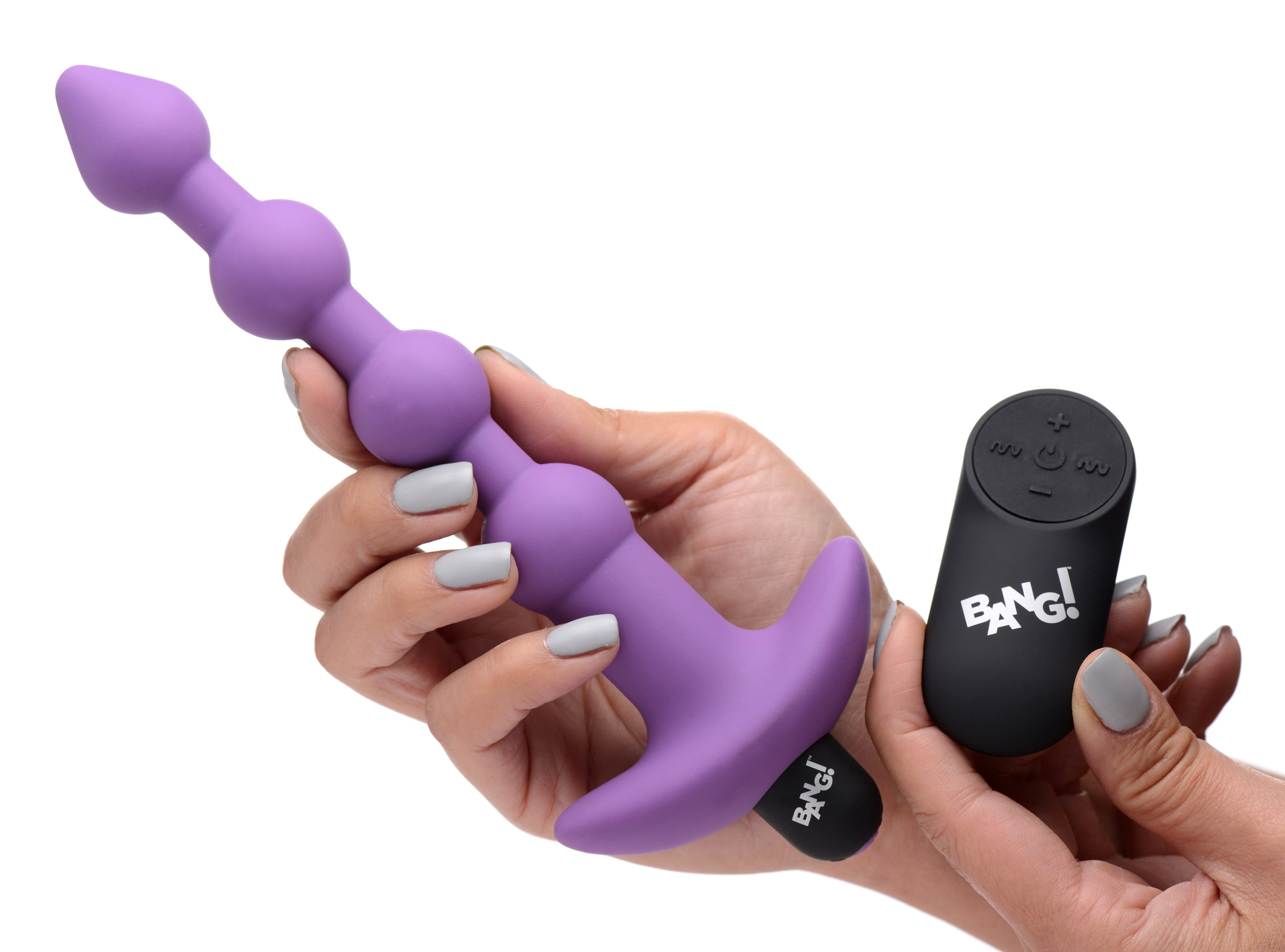 Remote Control Vibrating Silicone Anal Beads - Purple - Image 3