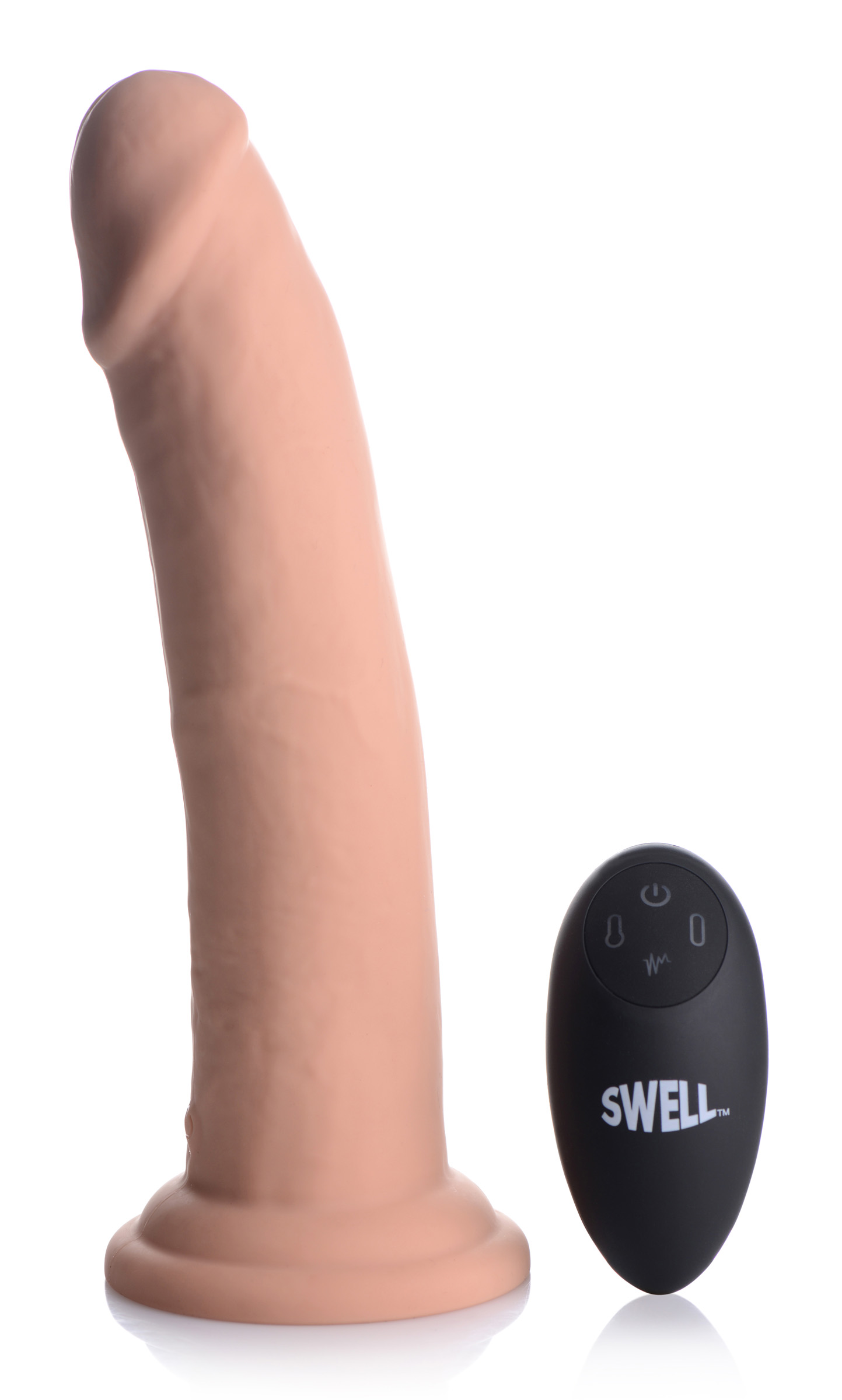 7X Inflatable and Vibrating Remote Control Silicone Dildo - 8.5 Inch - Image 4