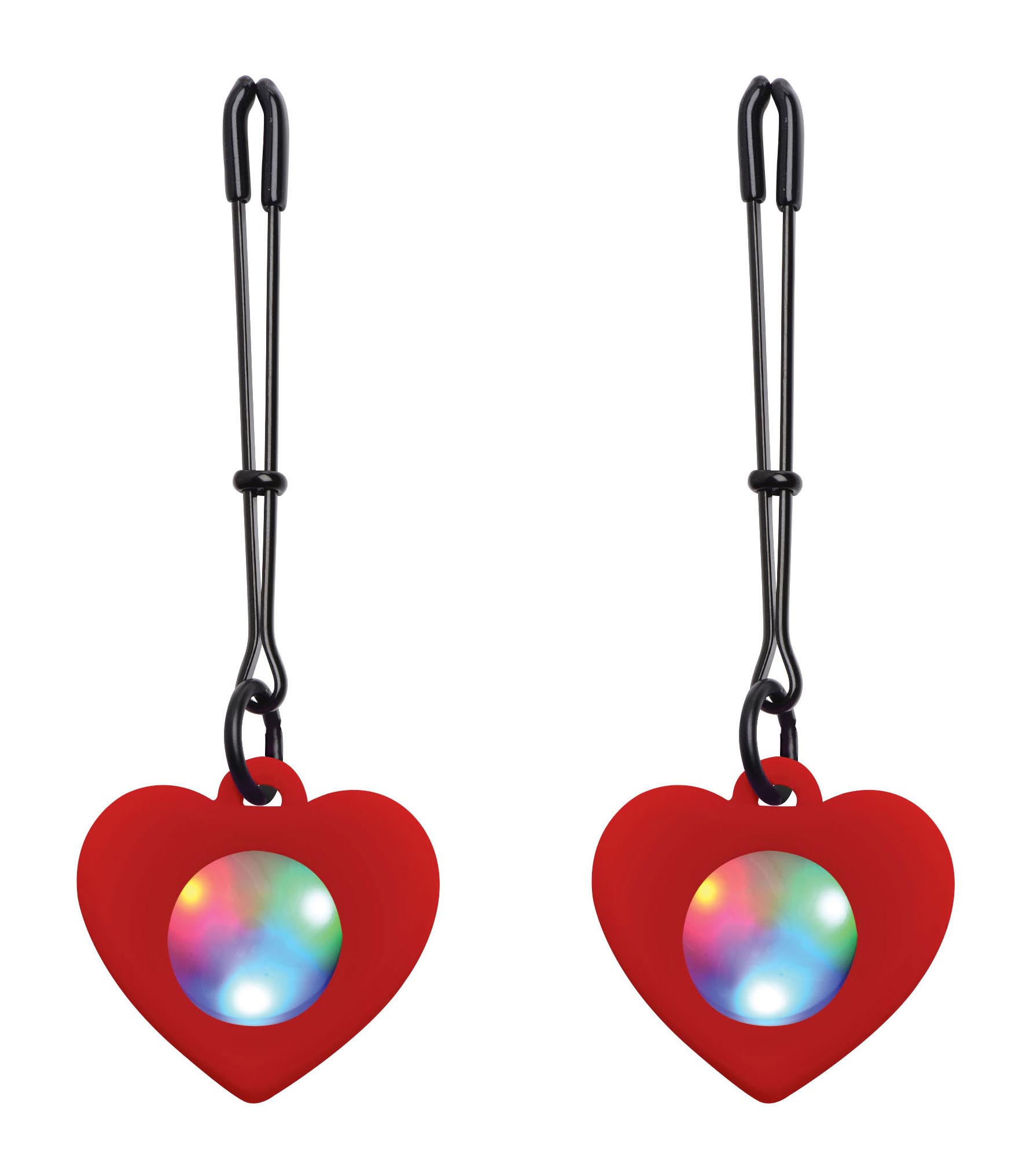 Silicone Light Up Heart Tweezer Nipple Clamps - Image 2