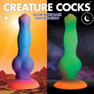 Space Cock Glow-in-the-Dark Silicone Alien Dildo - Creature Cocks