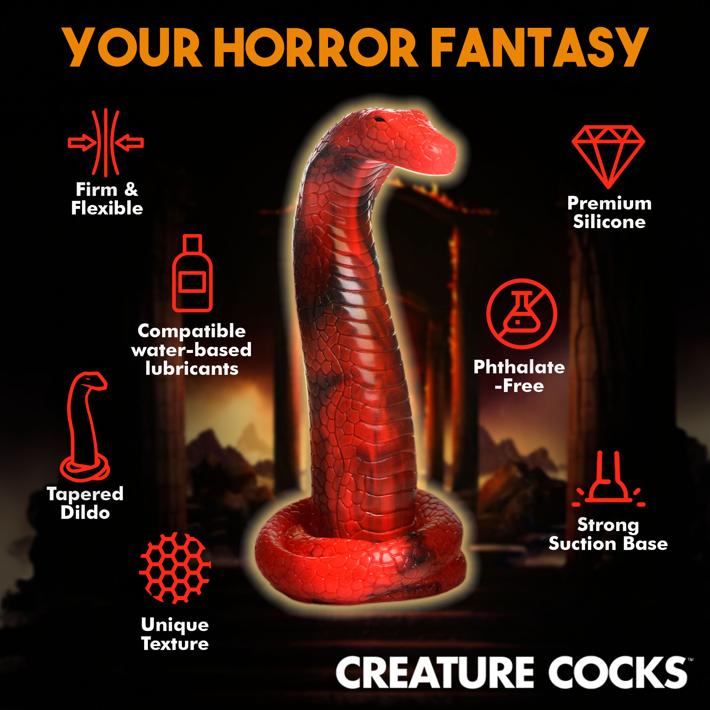 King Cobra Silicone Dildo - Creature Cocks - Image 5