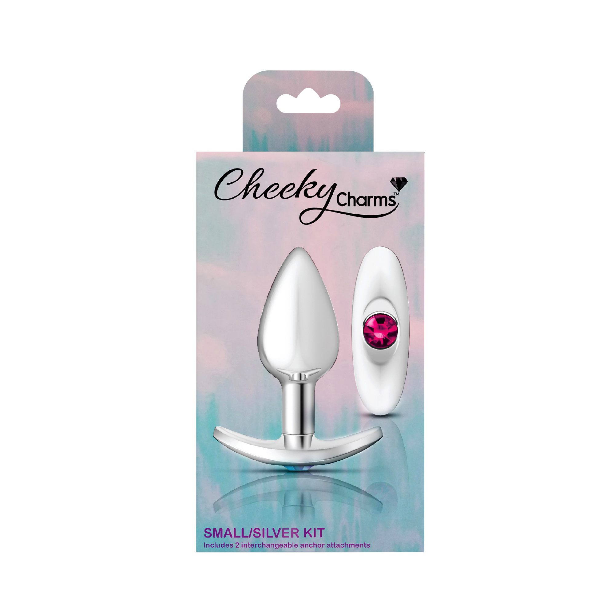 Silver Anchor Buttplug Kit - Clear Iridescent/pink - Image 7