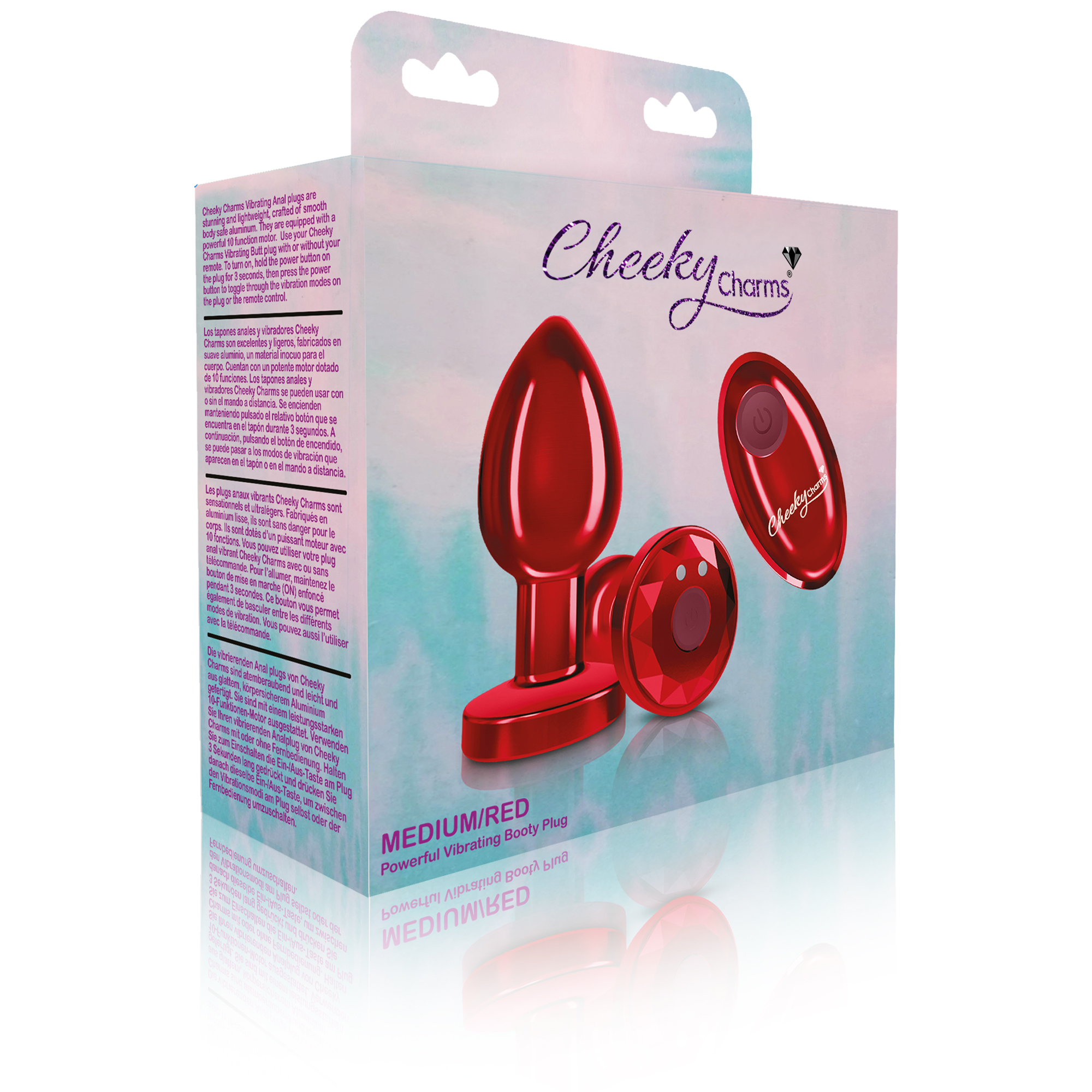 Vibrating Red Metal Remote Plug - Medium - Image 4