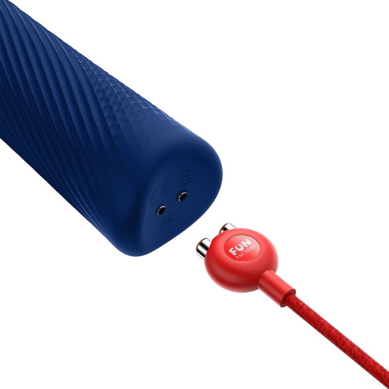 FUN FACTORY - VIM SILICONE RECHARGEABLE VIBRATING WEIGHTED RUMBLE WAND MIDNIGHT BLUE - Image 4