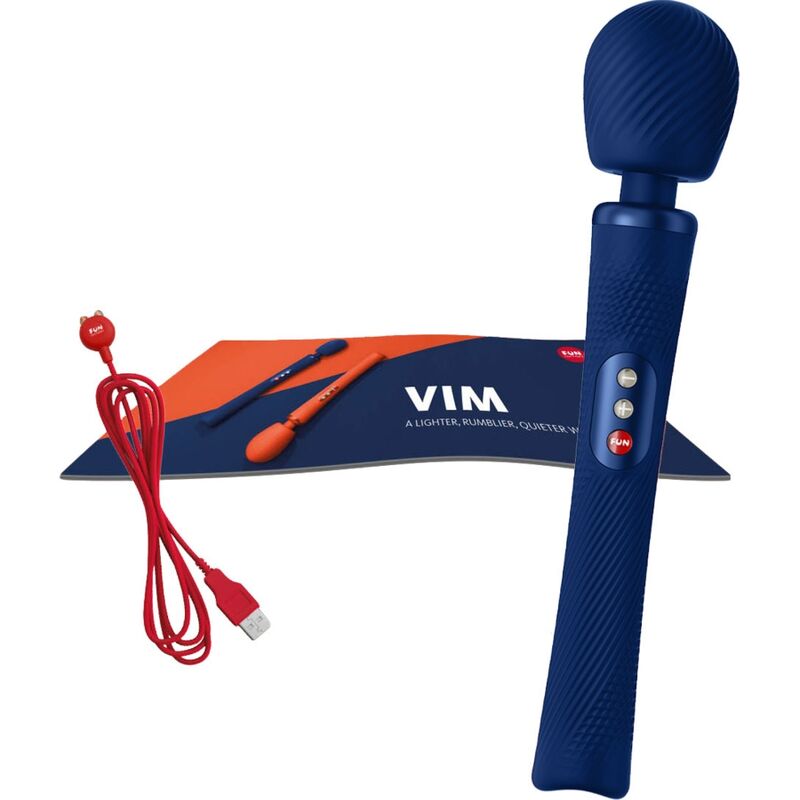 FUN FACTORY - VIM SILICONE RECHARGEABLE VIBRATING WEIGHTED RUMBLE WAND MIDNIGHT BLUE - Image 5