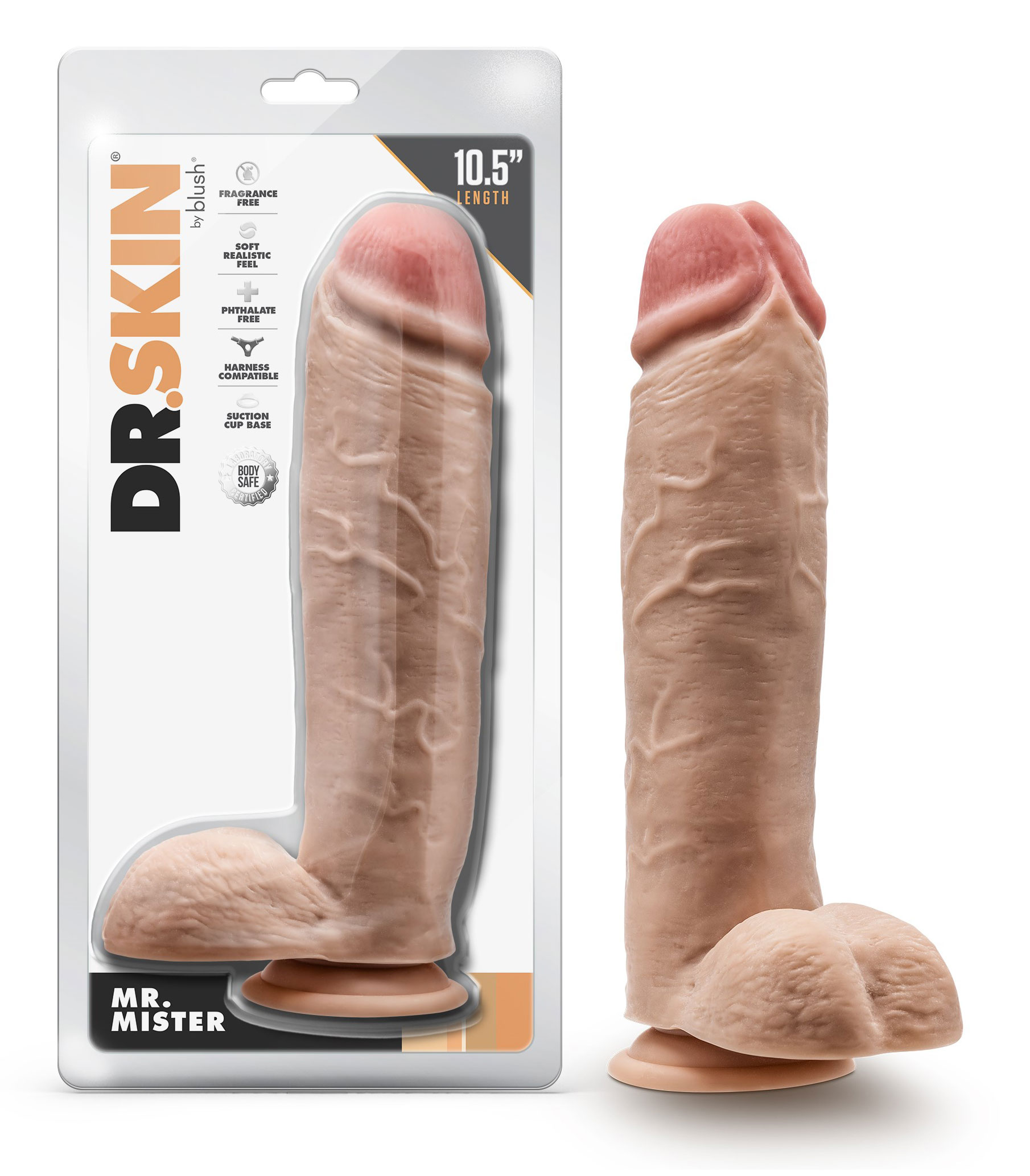 Dr. Skin - Mr. Mister - 10.5 Inch Dildo With Balls - Beige - Image 3