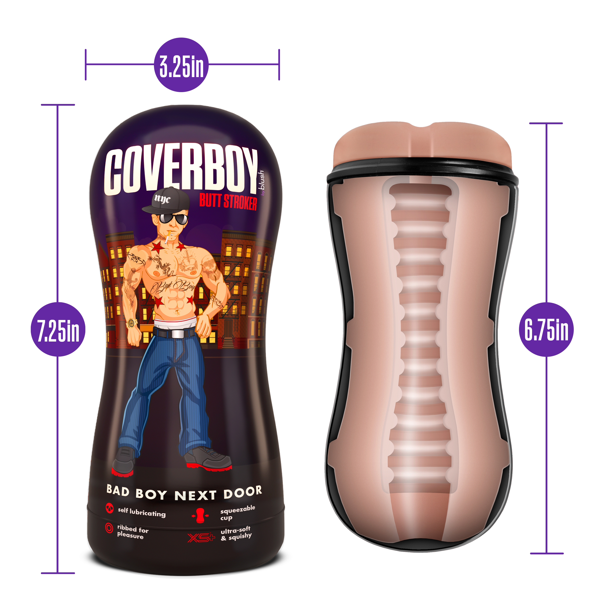 Coverboy - Bad Boy Next Door - Self Lubricating Stroker - Beige - Image 5