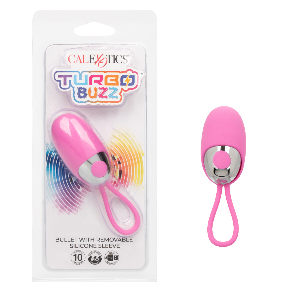 Turbo Buzz Bullet With Removable Silicone Sleeve - Pink - Image 8