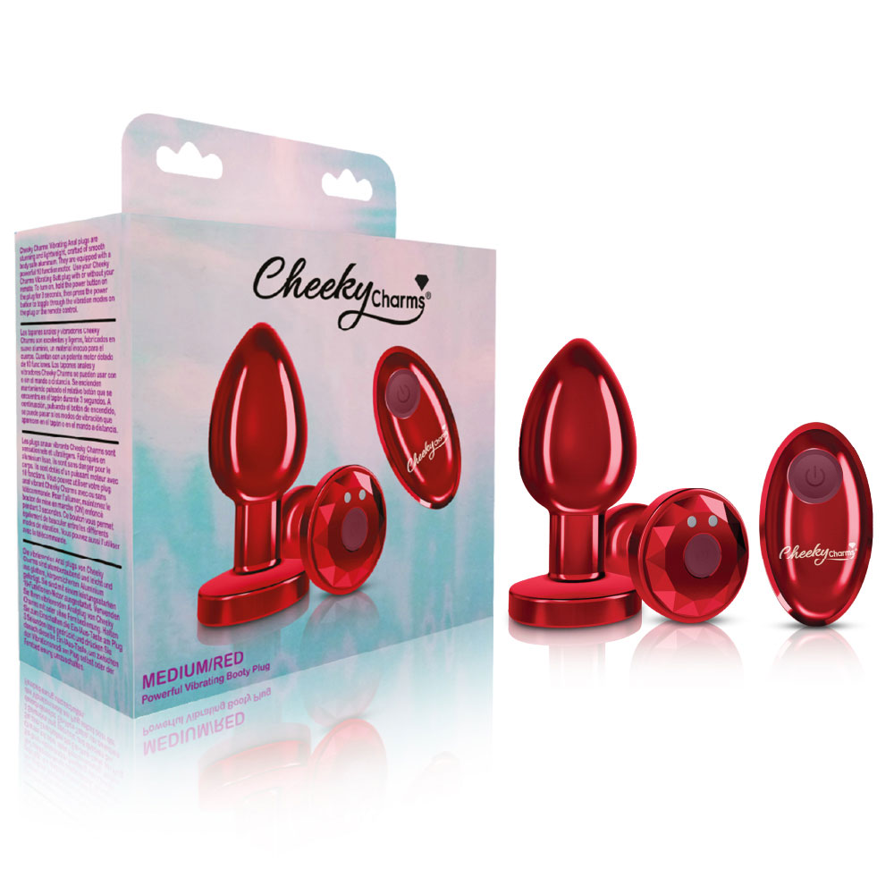 Vibrating Red Metal Remote Plug - Medium - Image 3