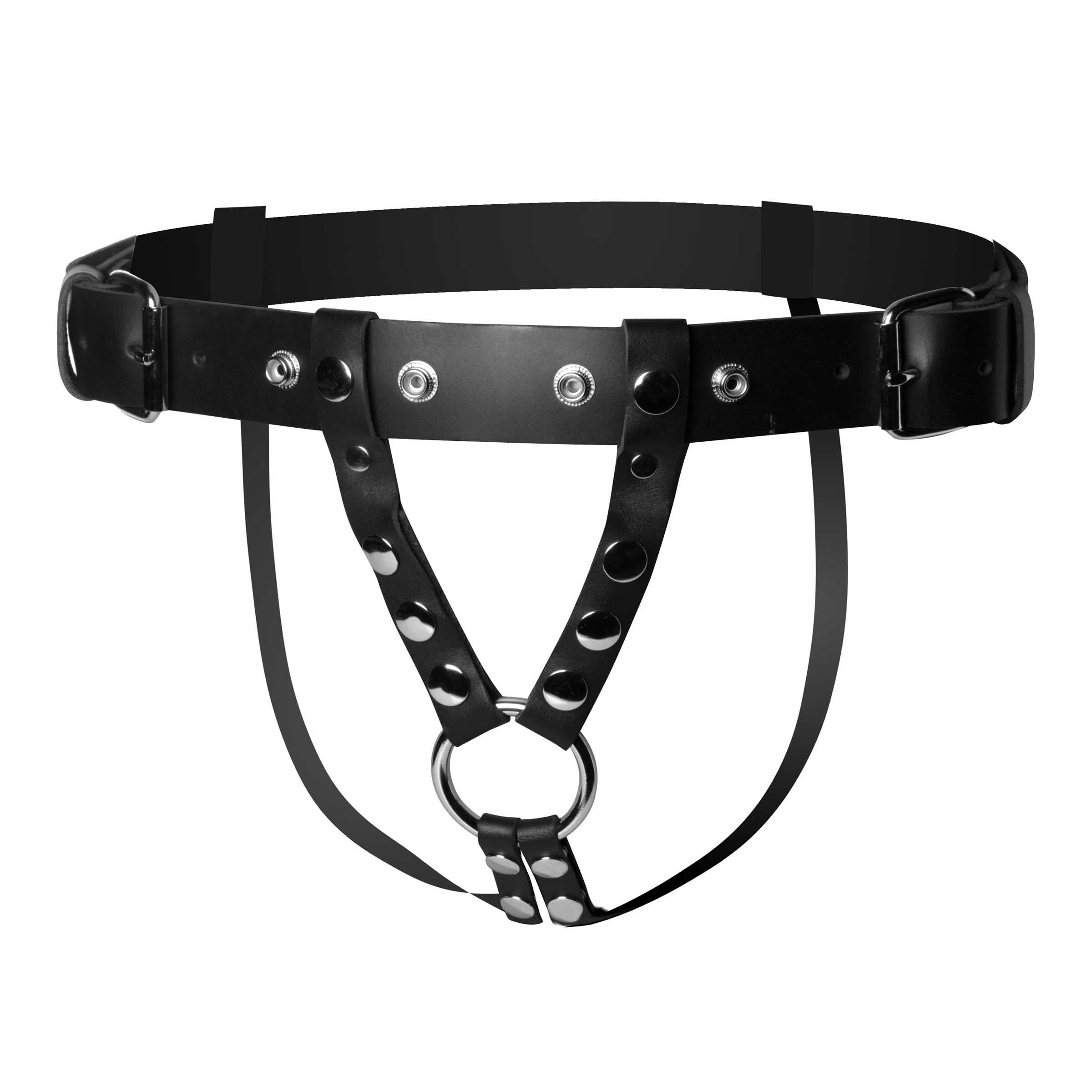 Double Penetration Premium Leather Dildo Harness for Men - Image 3