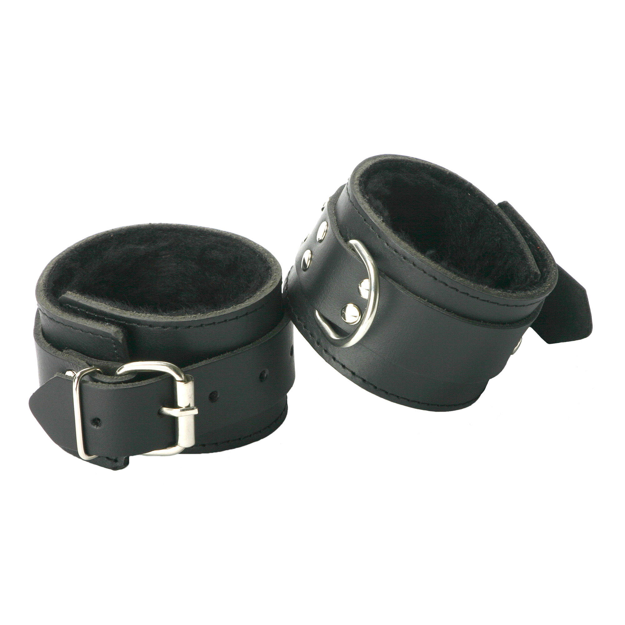 Strict Leather Fur Lined Ankle Cuffs - Image 2