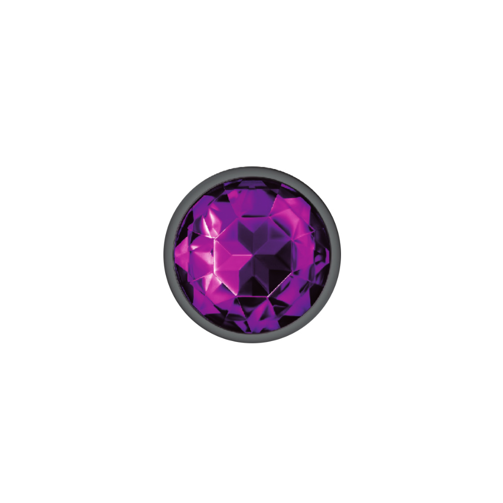 Purple Round Gem Gunmetal Metal Plug - Md - Image 3
