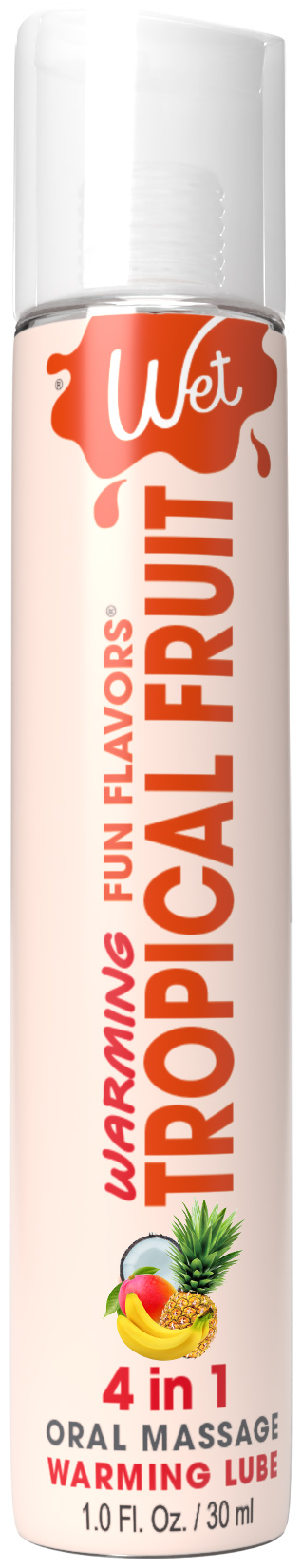 Wet Warming Fun Flavors - Tropical Fruit - 4 in 1 Lubricant 1 Oz
