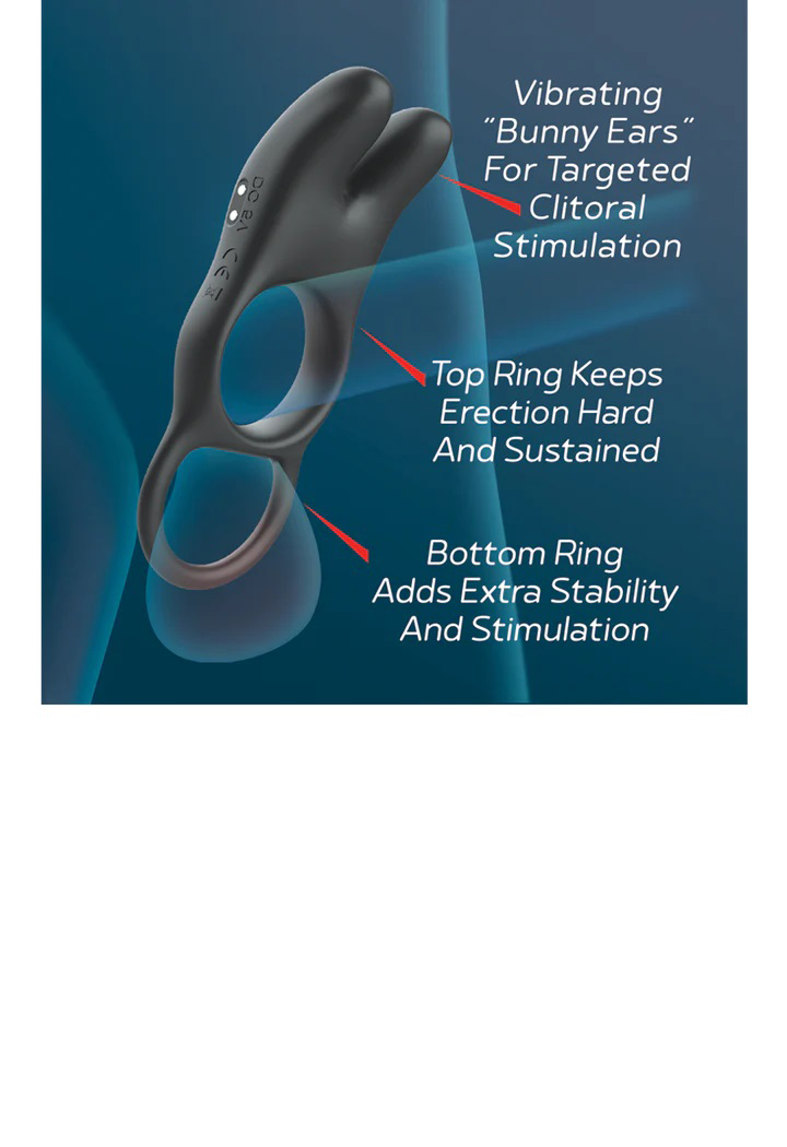 Red Dot Vibrating Cock Ring V1 With Remote - Black/red - Image 3