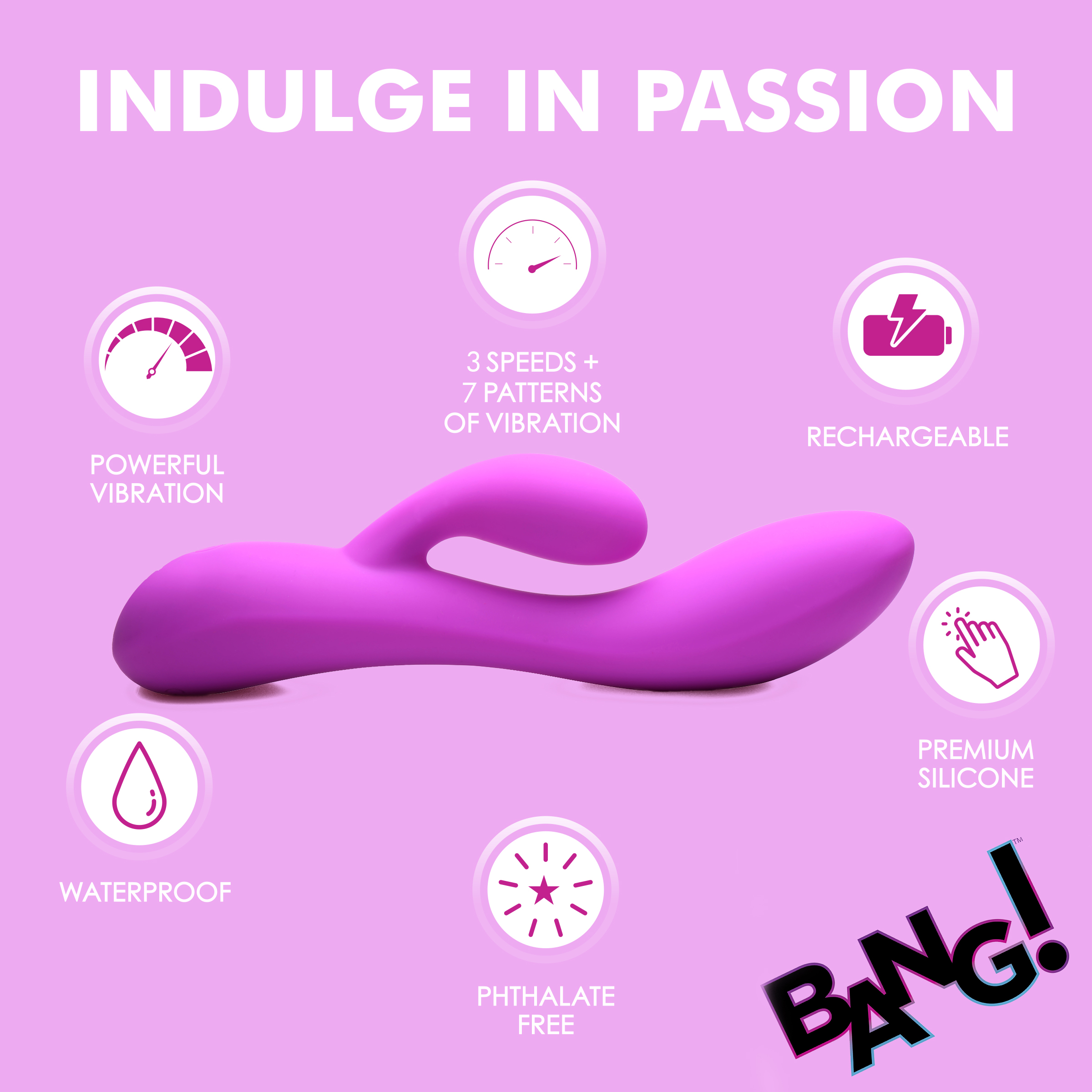 10X Flexible Silicone Rabbit Vibrator - Purple - Image 5