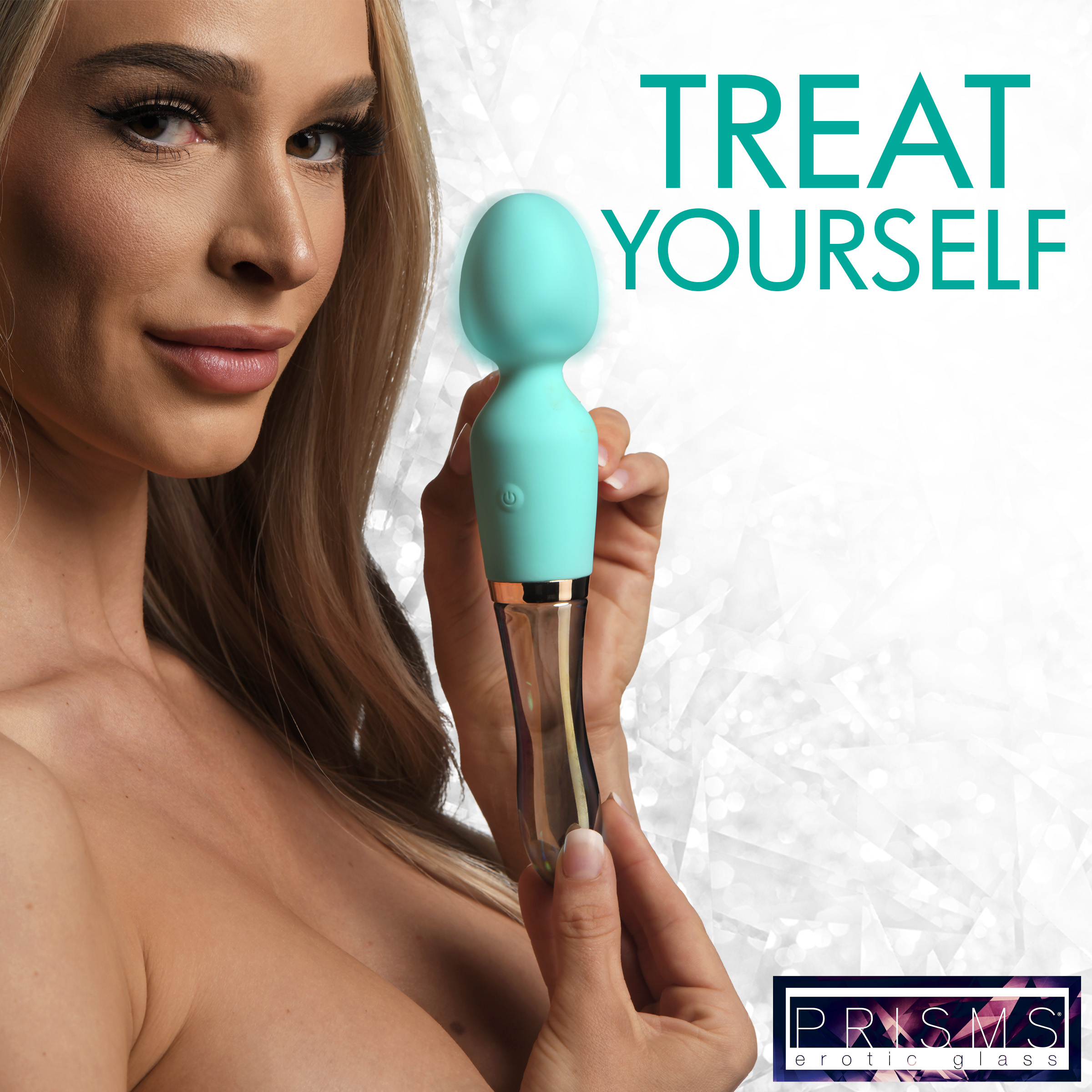 10X Turquoise Dual Ended Silicone and Glass Wand - Image 3