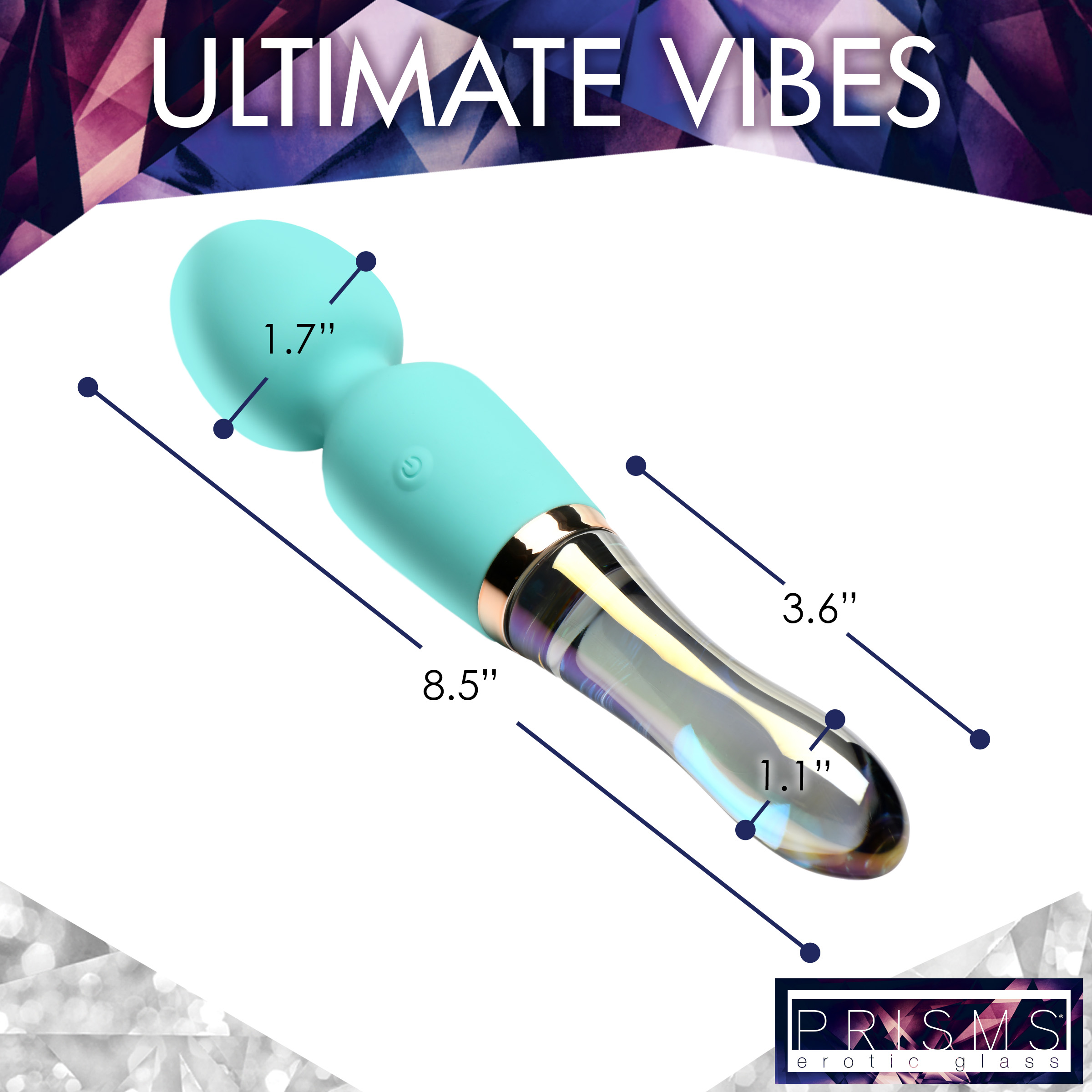 10X Turquoise Dual Ended Silicone and Glass Wand - Image 4