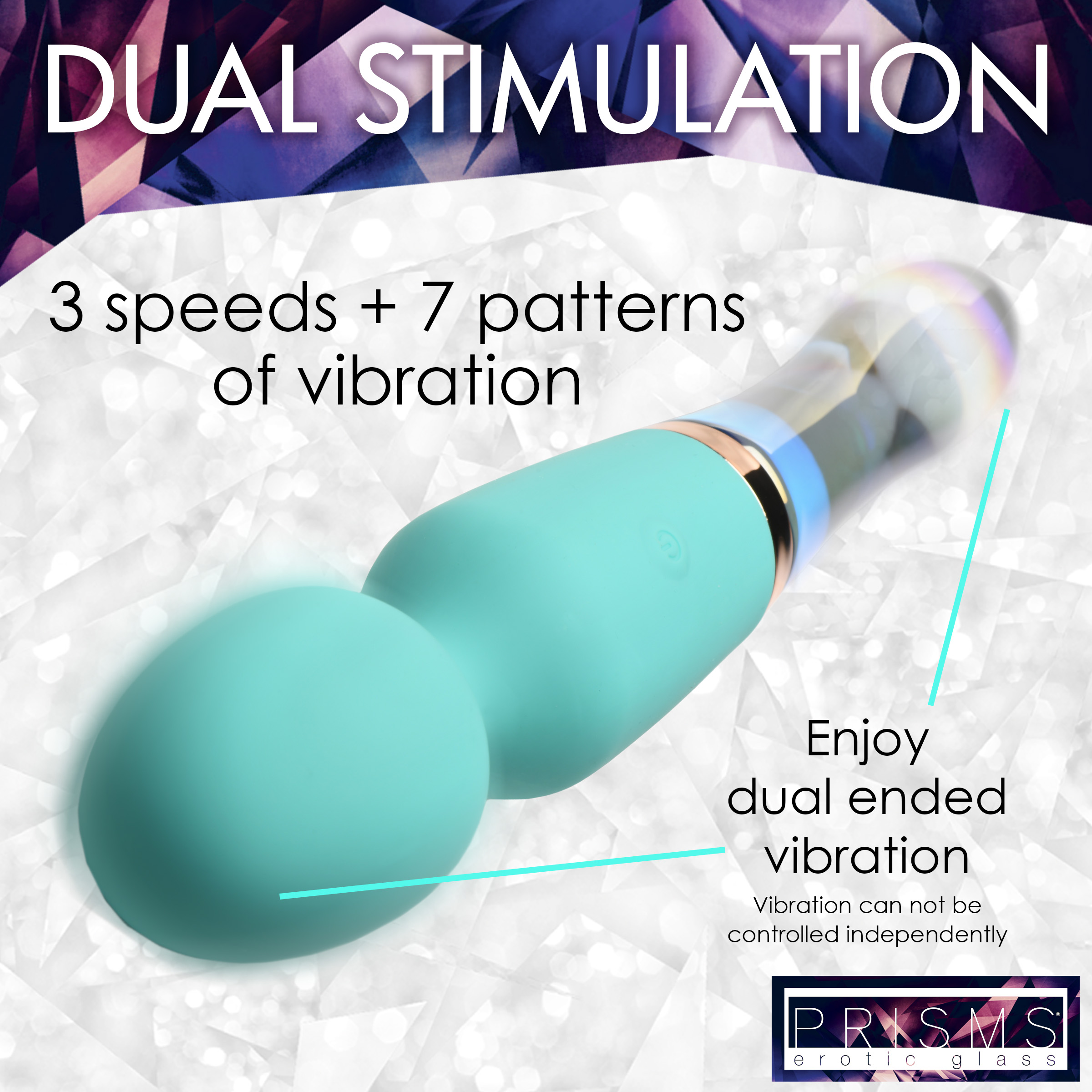10X Turquoise Dual Ended Silicone and Glass Wand - Image 6