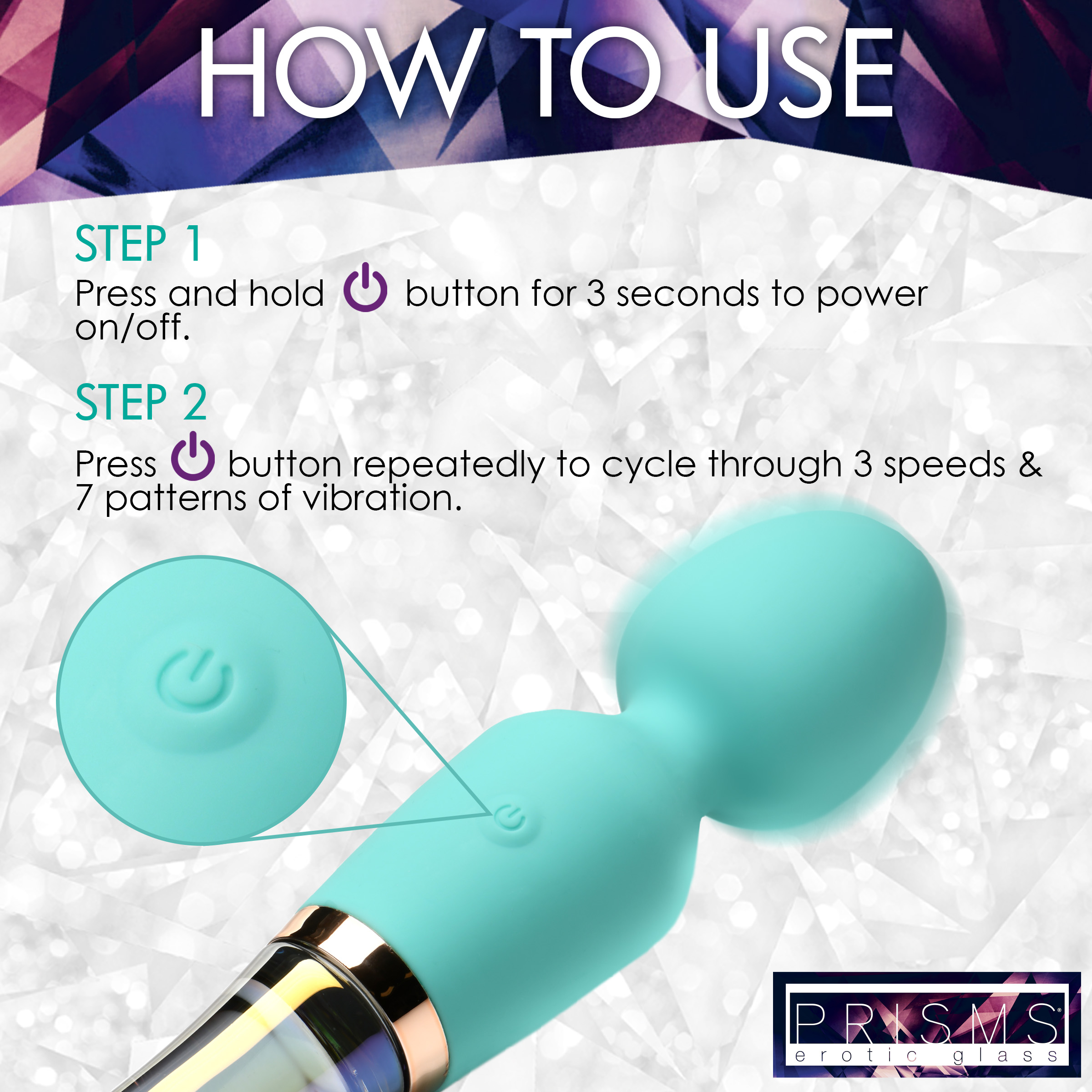 10X Turquoise Dual Ended Silicone and Glass Wand - Image 7