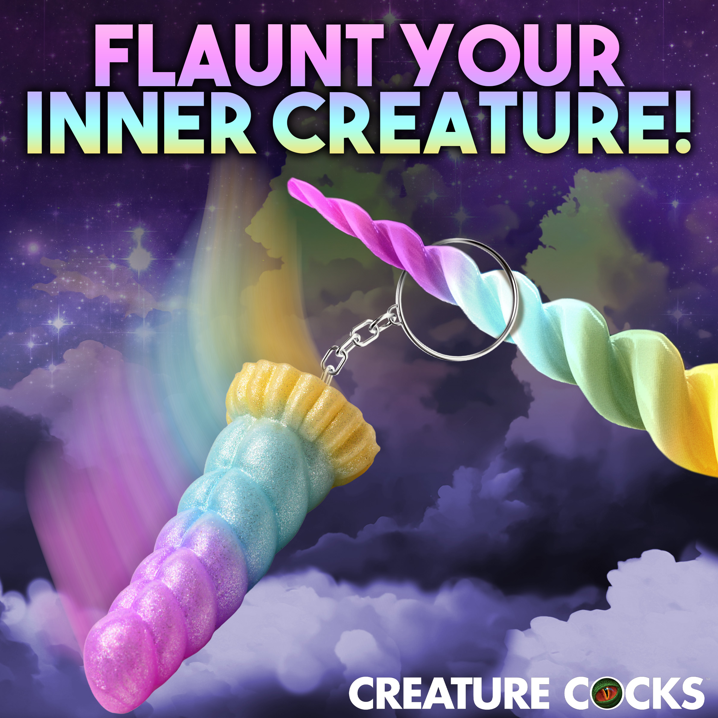 Mystique Unicorn Mini Dildo Key Chain - Creature Cocks - Image 3