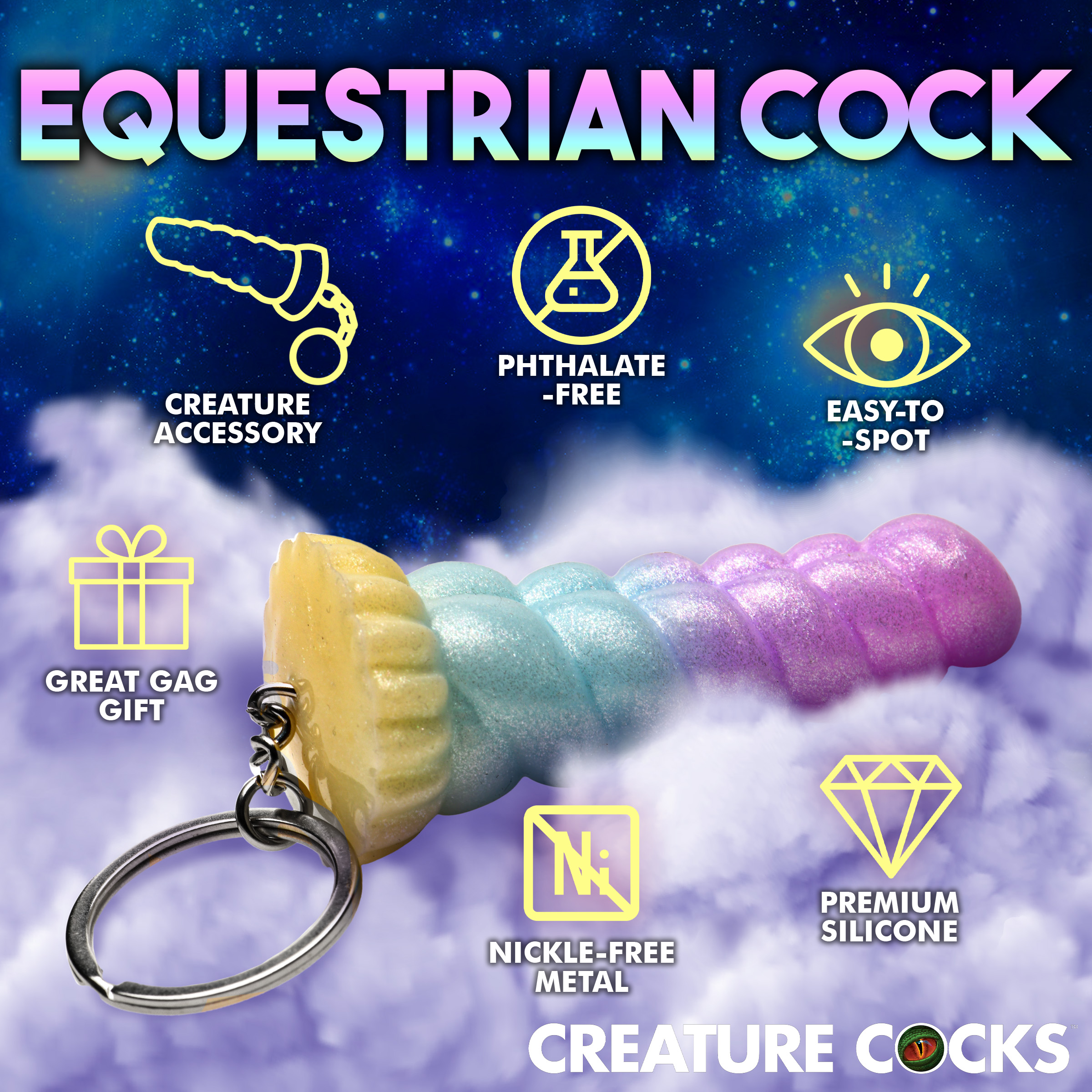 Mystique Unicorn Mini Dildo Key Chain - Creature Cocks - Image 5