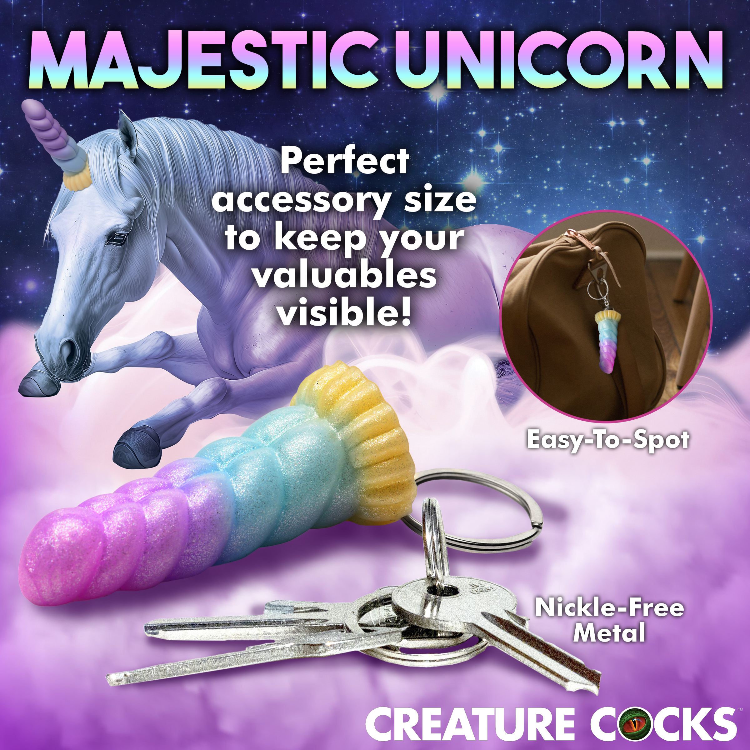 Mystique Unicorn Mini Dildo Key Chain - Creature Cocks - Image 6