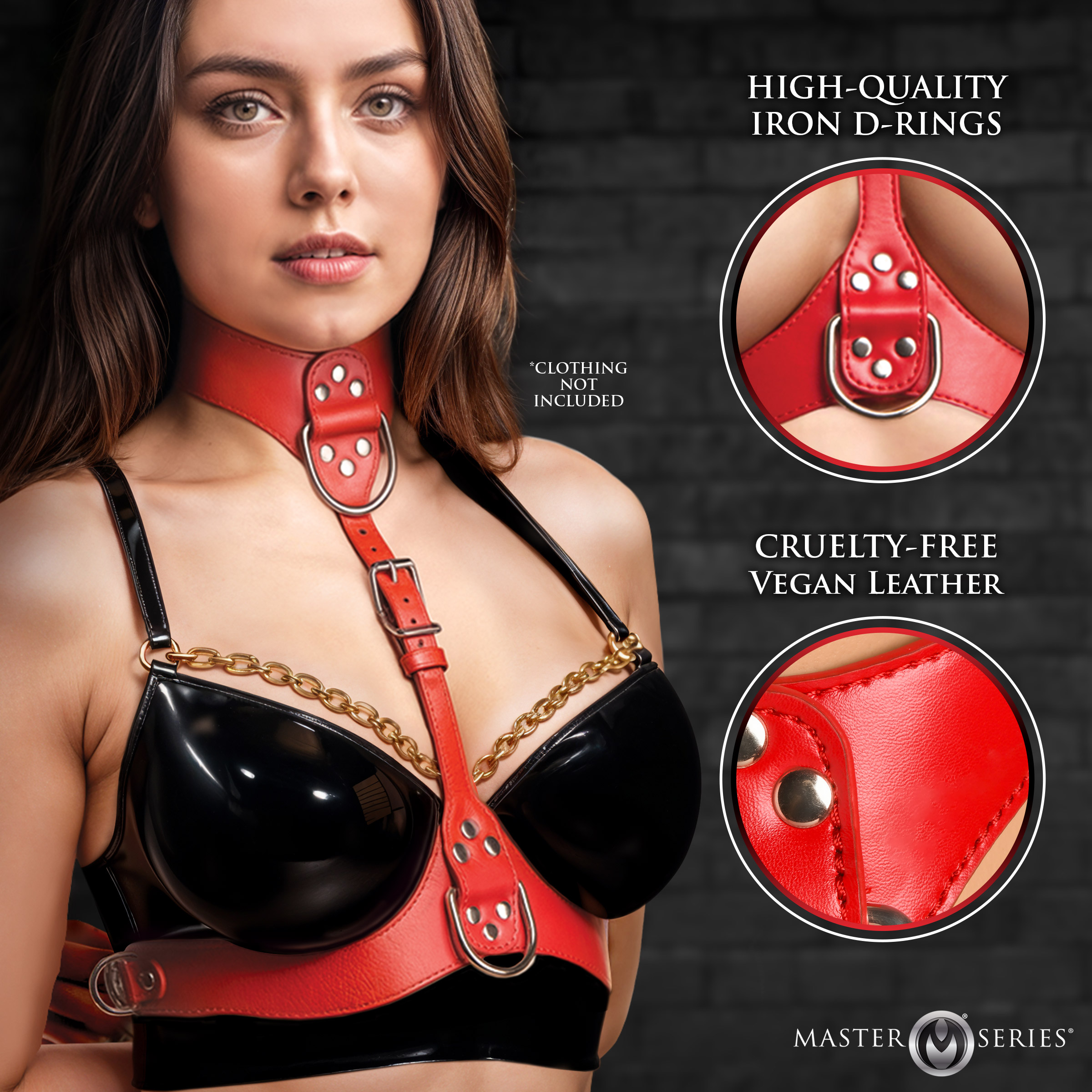 Vixen Female Chest Harness - Red - Image 4