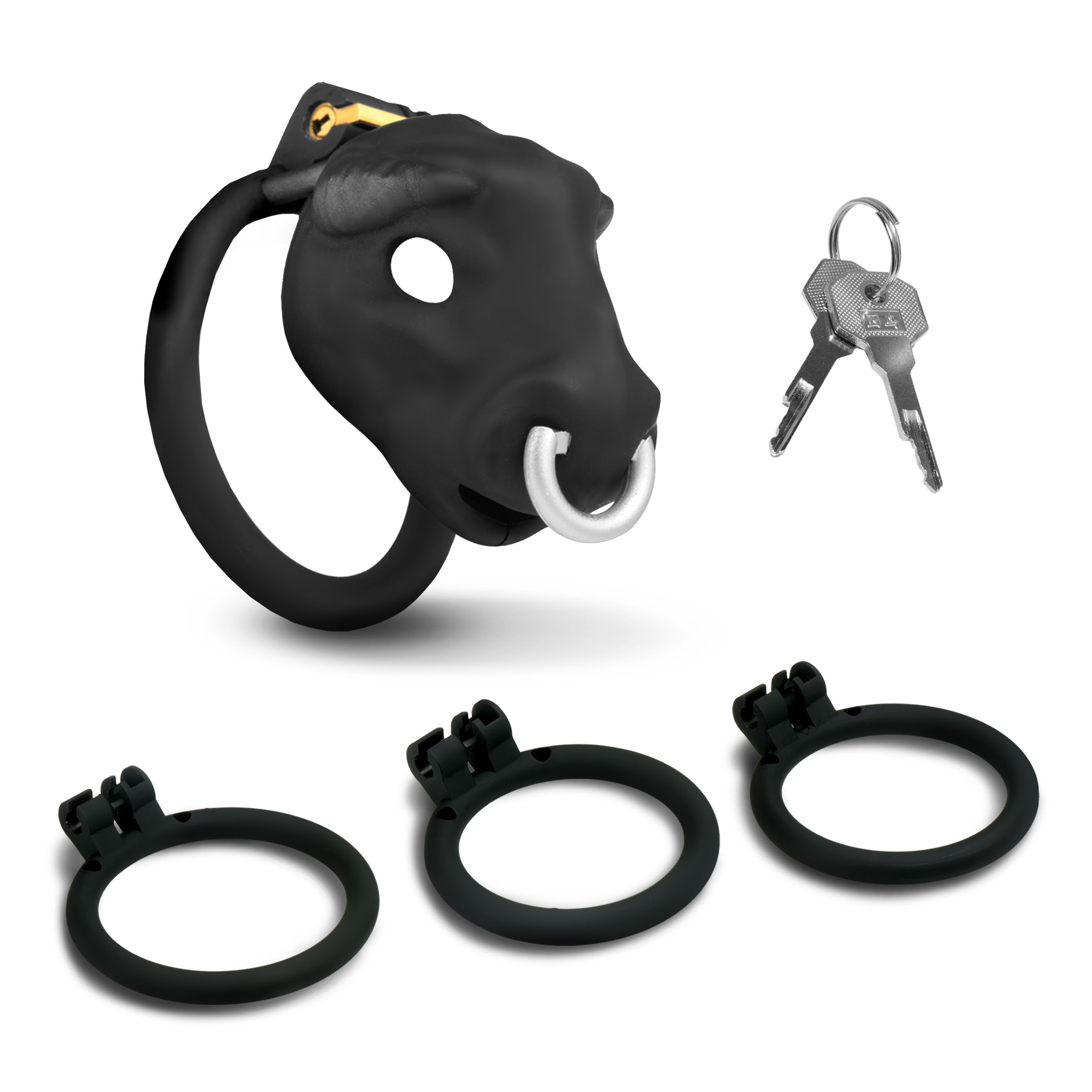 Bull Chastity Cage - Black - Image 5