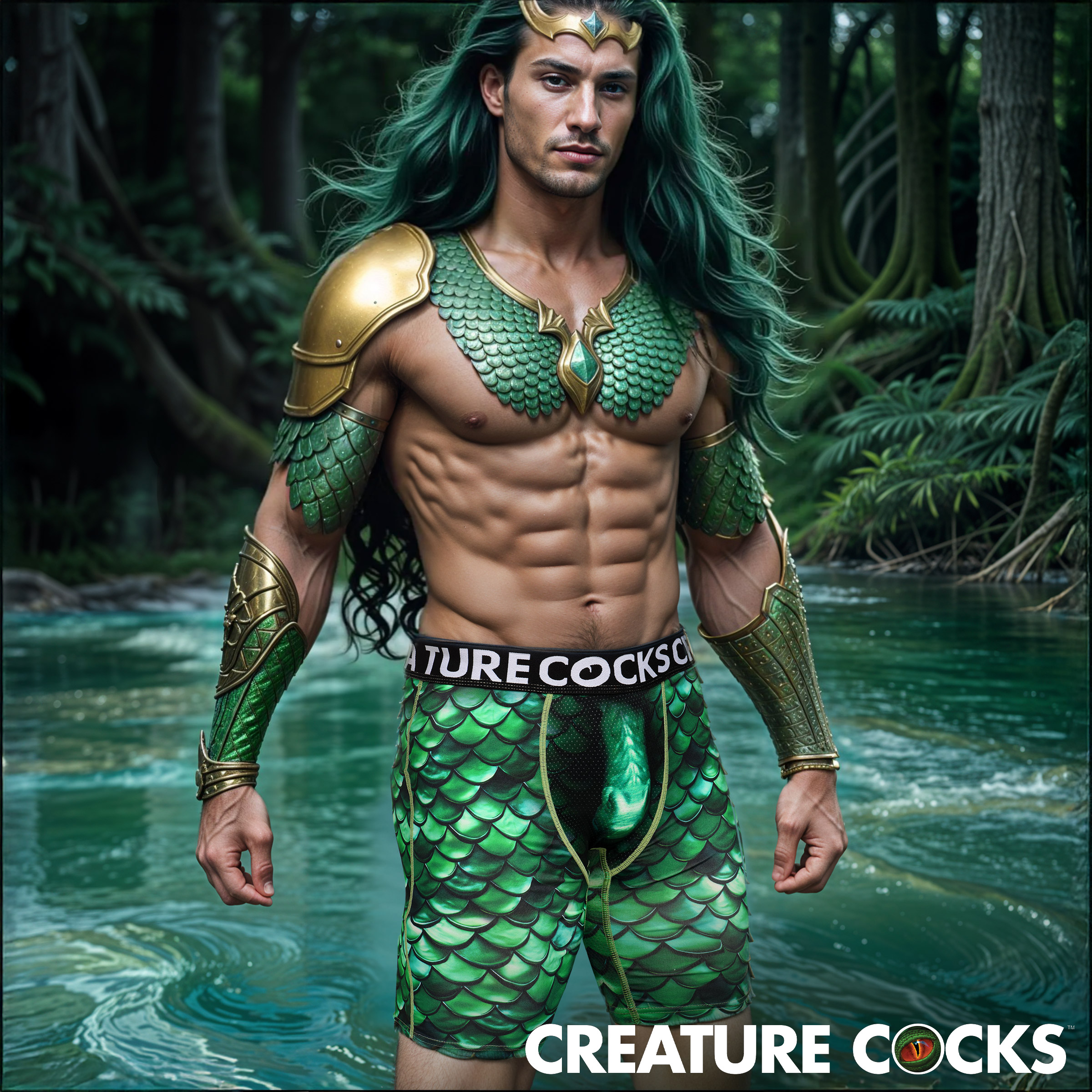 Creature Wear Cockness Monster Lake Creature Boxer Shorts - Large - Creature Cocks - Image 2