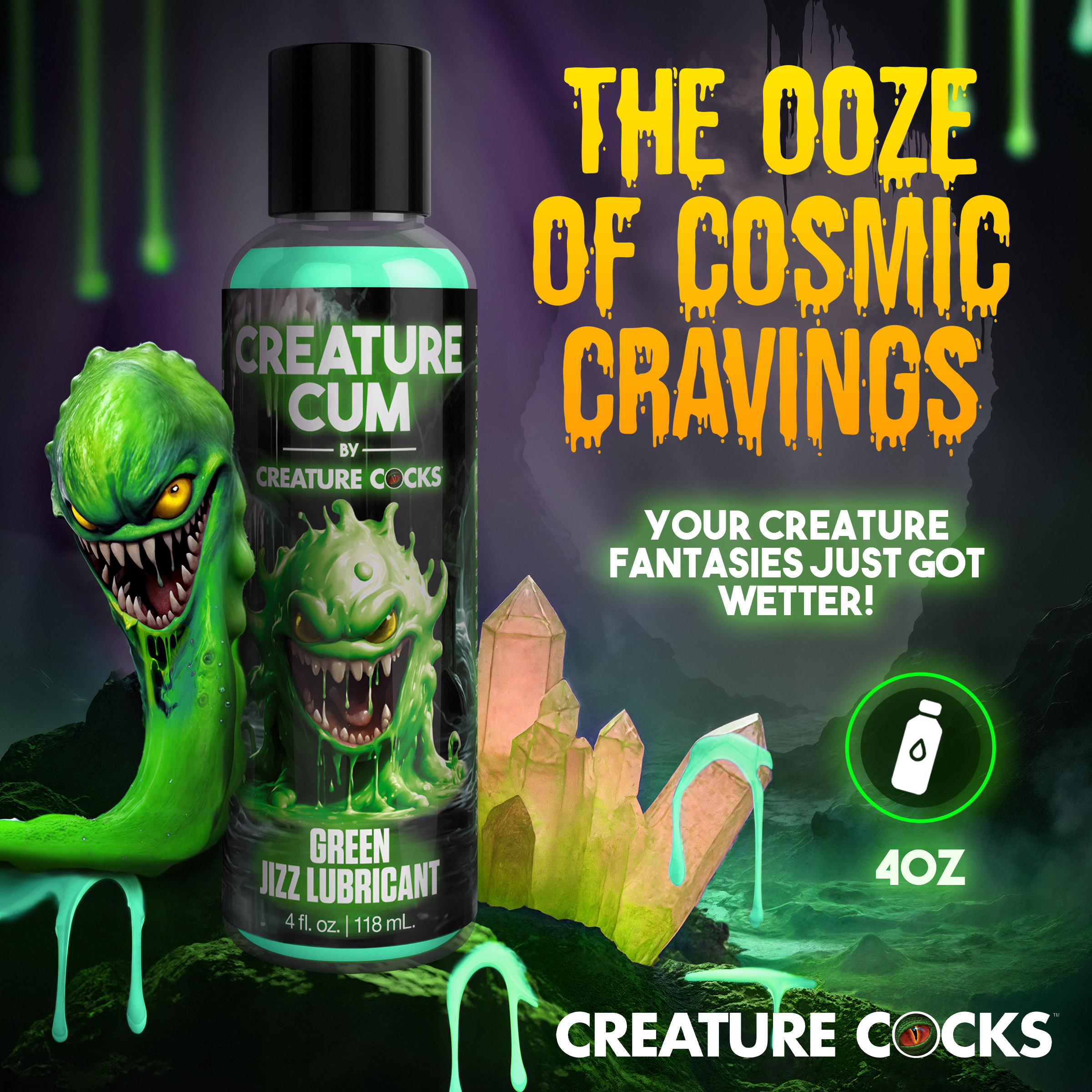 Creature Cum Green Jizz Lubricant - 4oz - Creature Cocks - Image 2