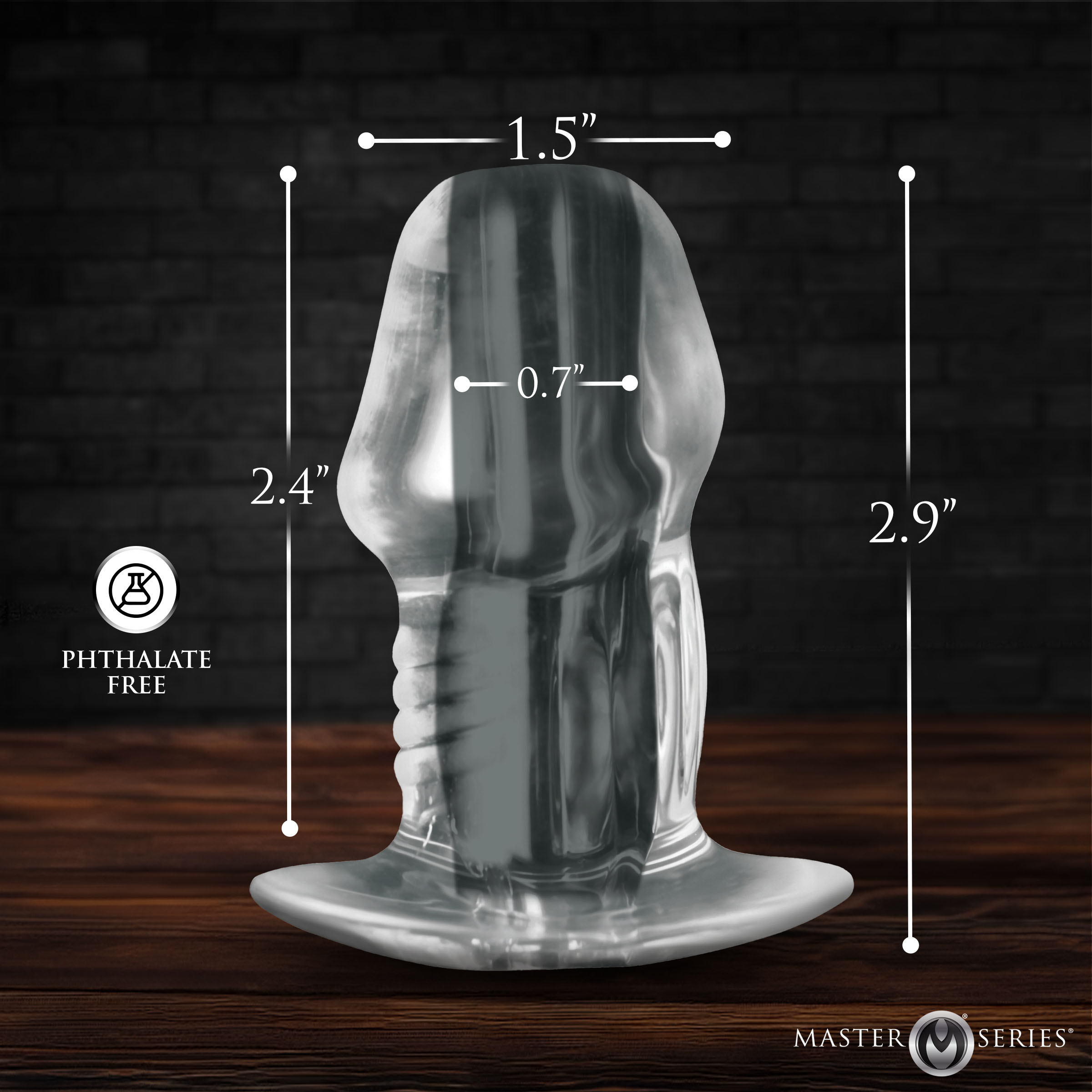 Dicked Clear Hollow Anal Plug - Small - Image 5