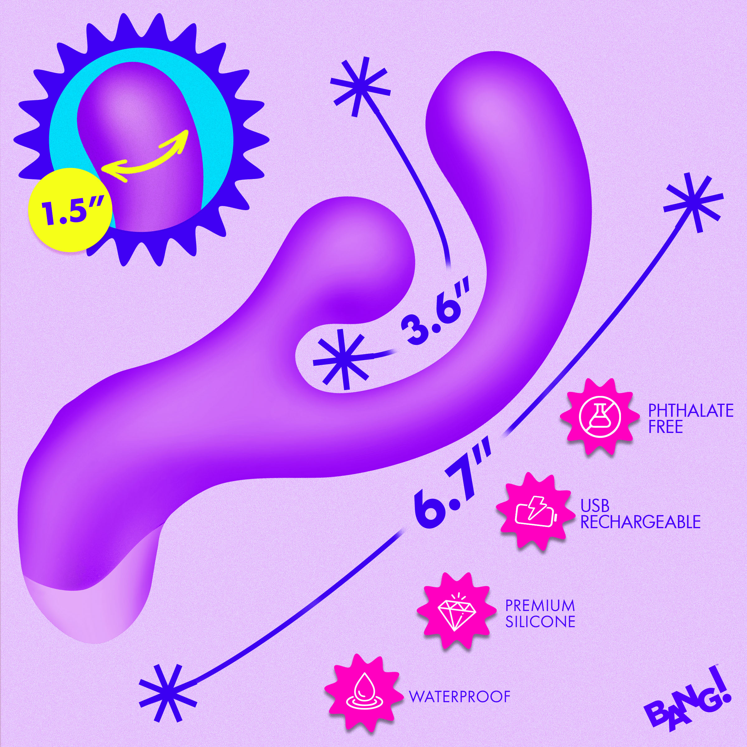Gyro Rabbit Silicone Vibrator - Purple - Image 4