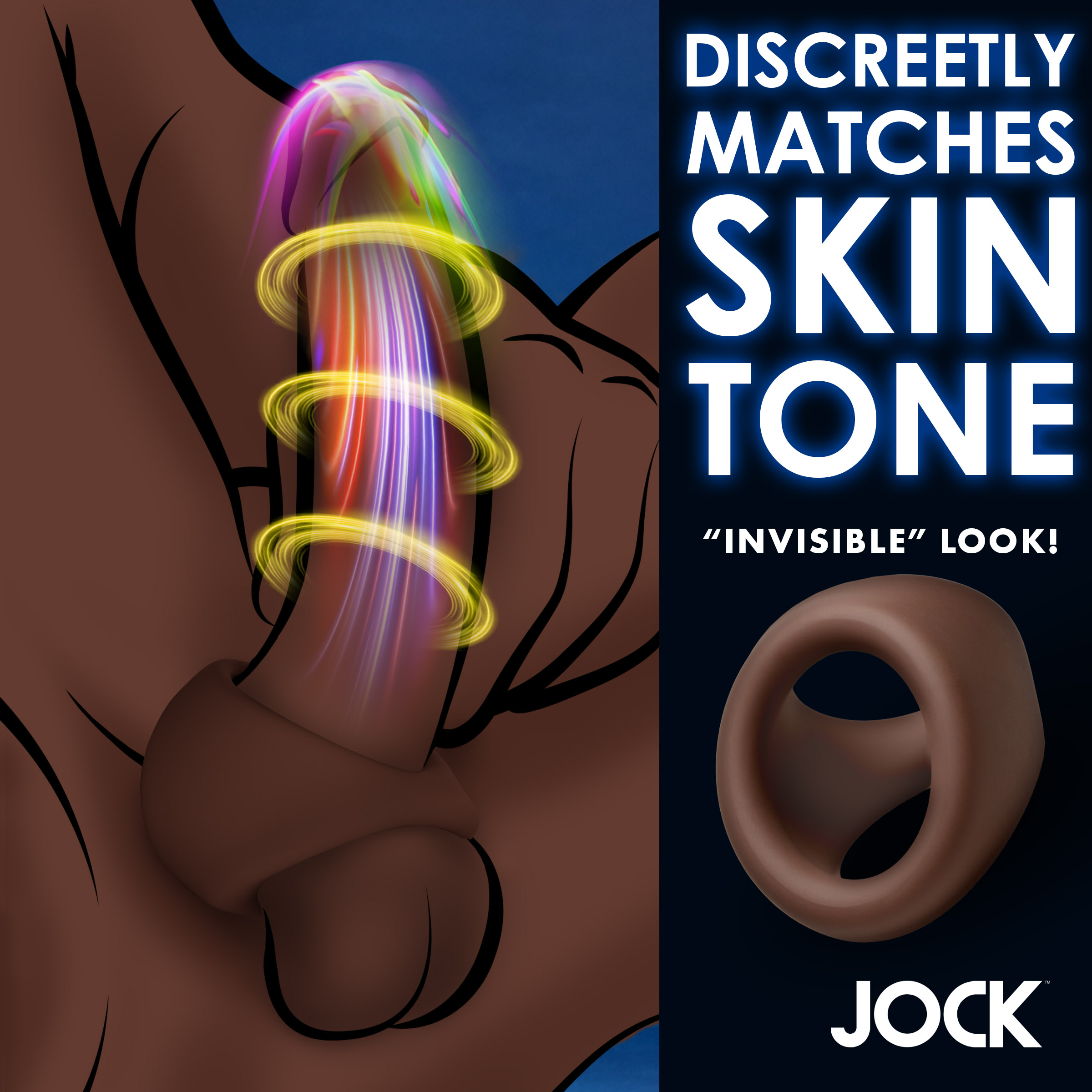 JOCK Silicone Cock & Ball Ring - Dark - Image 2