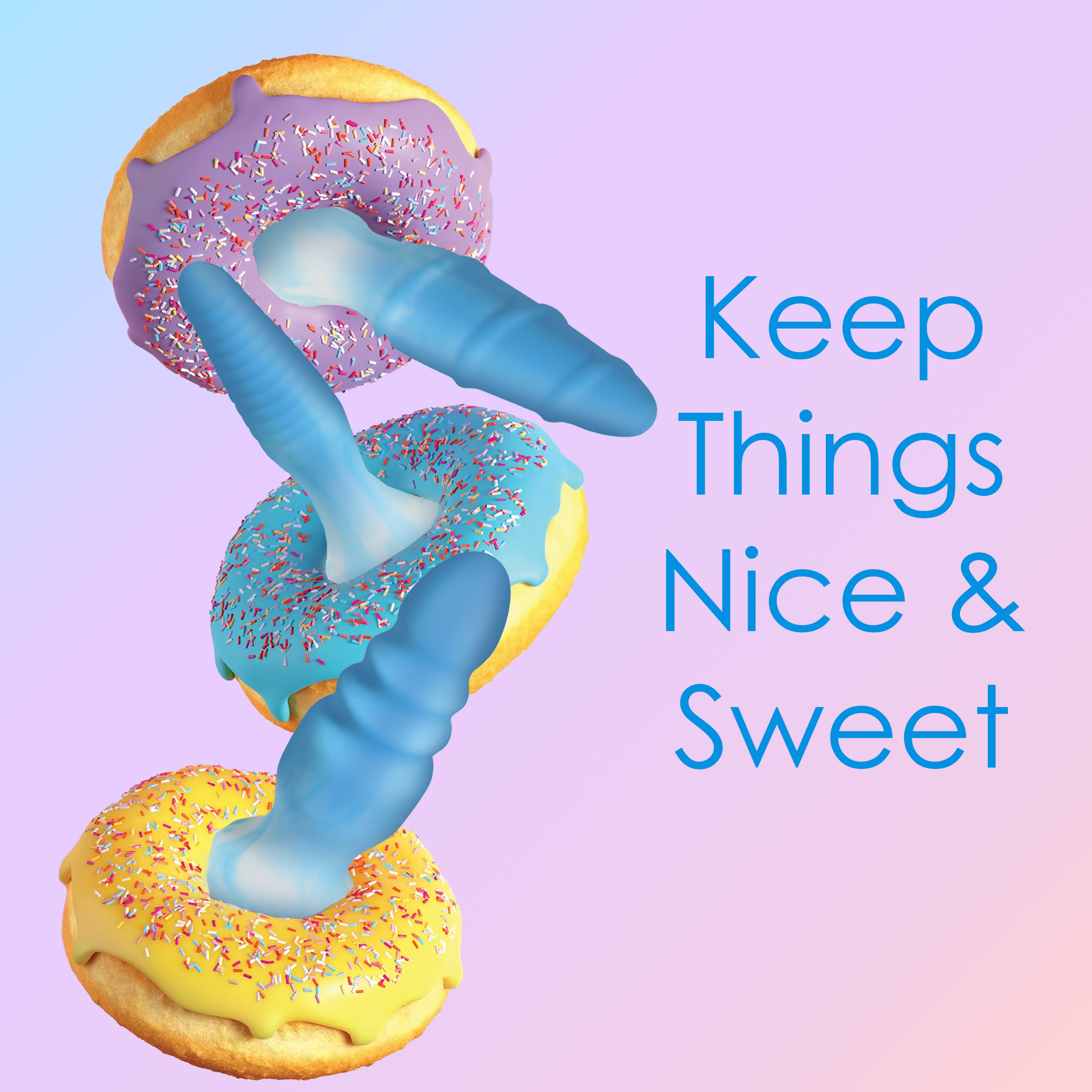 3 Piece Silicone Butt Plug Set - Blue - Image 3