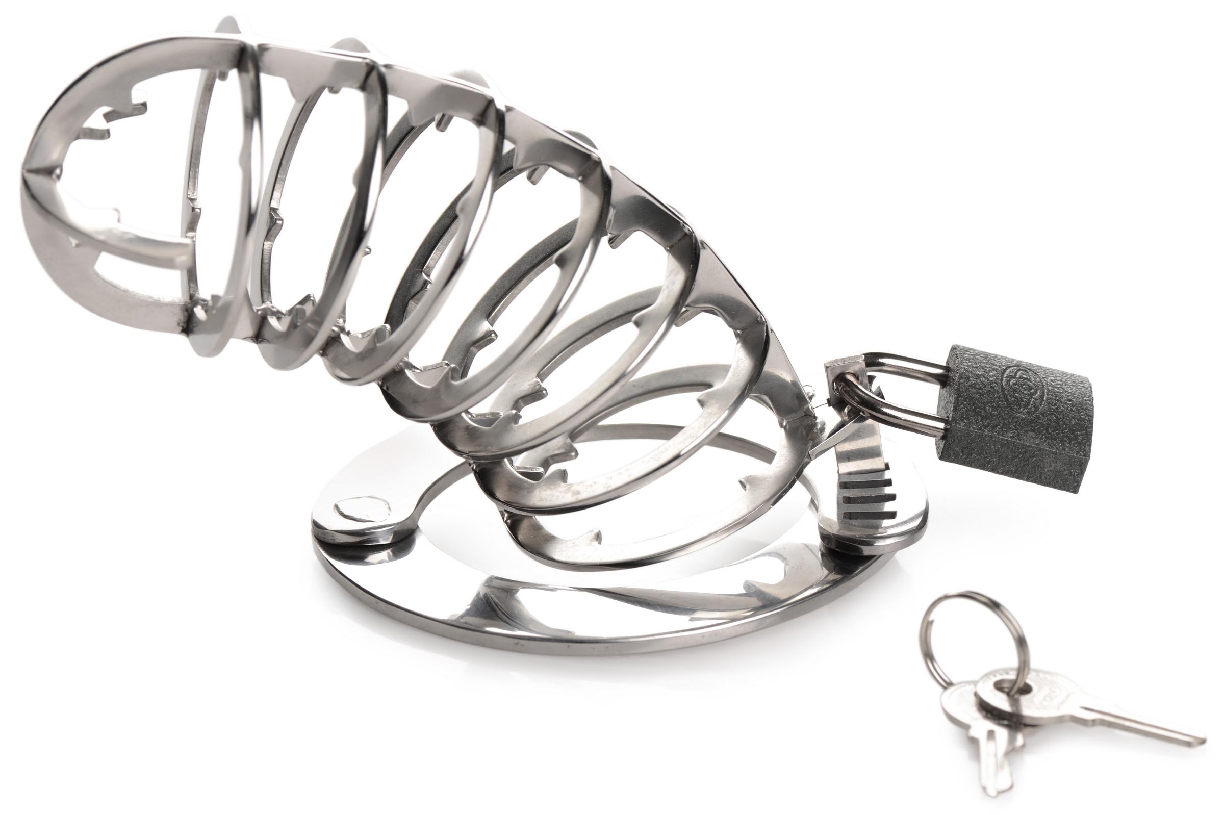 Stainless Steel Spiked Chastity Cage - Image 5