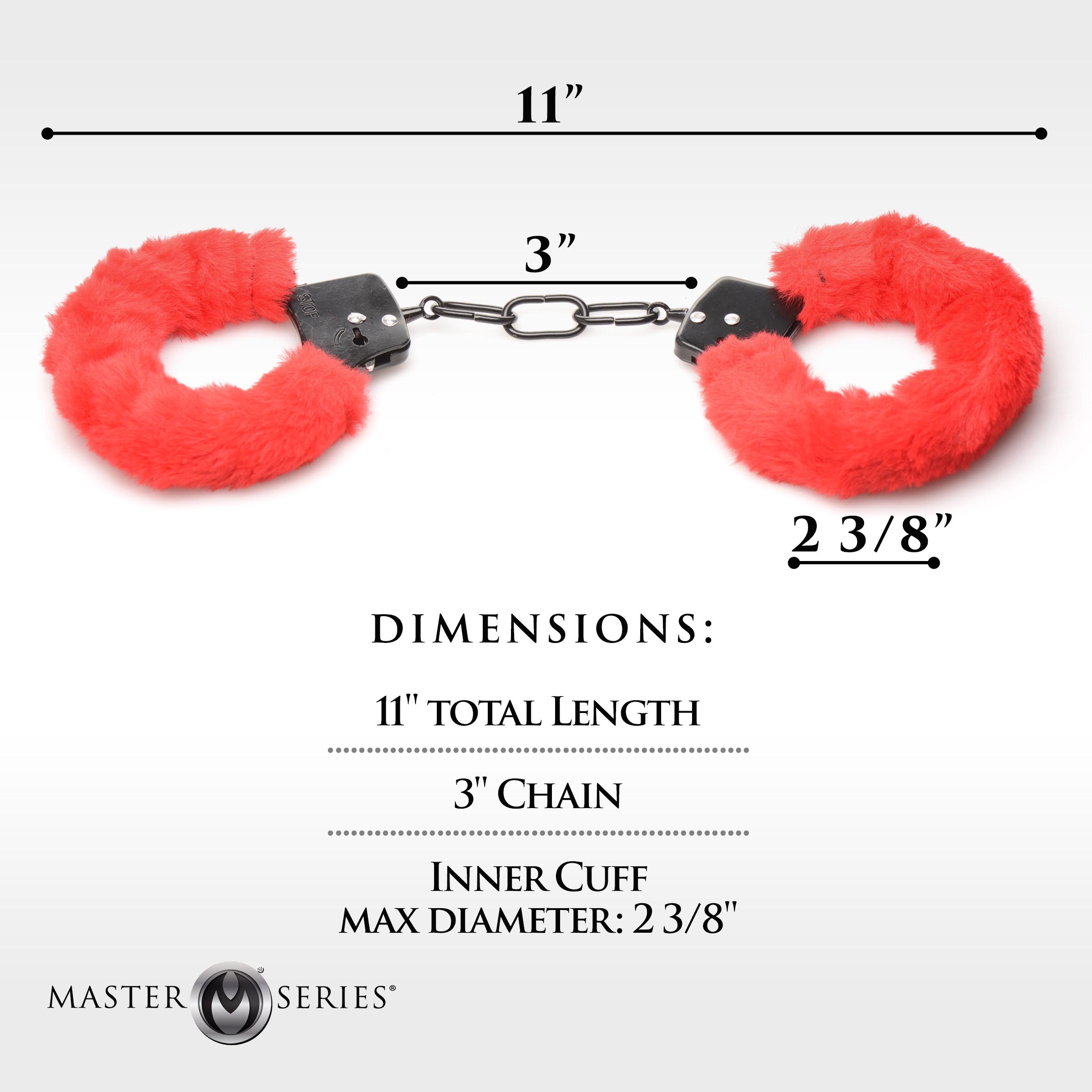 Cuffed In Fur Furry Handcuffs - Red - Image 5