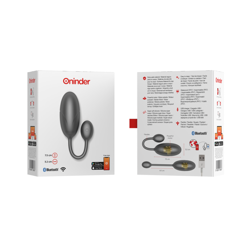 ONINDER - TOKYO VIBRATING EGG BLACK 7.5 X 3.2 CM FREE APP - Image 15