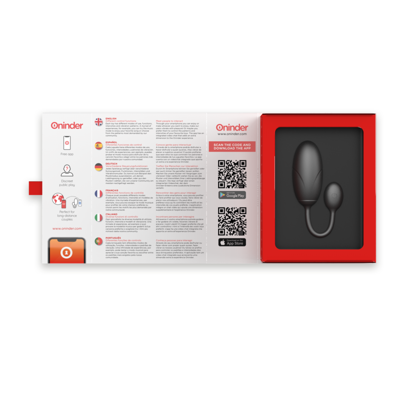 ONINDER - TOKYO VIBRATING EGG BLACK 7.5 X 3.2 CM FREE APP - Image 14