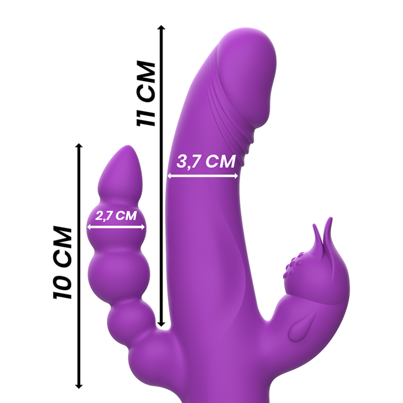 INTENSE - CASANOVA RABBIT SILICONE VIBRATOR TRIPLE MOTOR PURPLE - Image 8