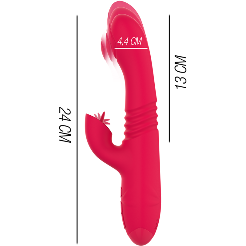 INTENSE - DUA MULTIFUNCTION RECHARGEABLE UP & DOWN VIBRATOR WITH RED TONGUE - Image 7