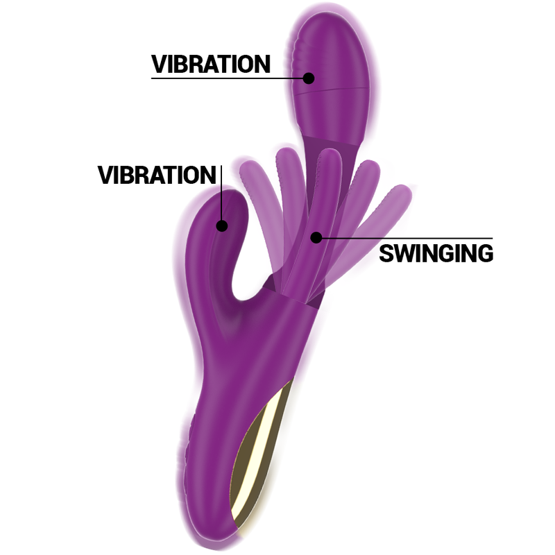 INTENSE - APOLO RECHARGEABLE MULTIFUNCTION VIBRATOR 7 VIBRATIONS WITH SWINGING MOTION PURPLE - Image 9