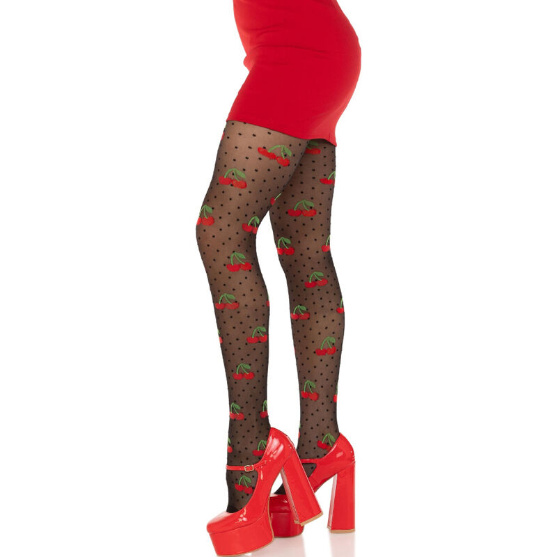 LEG AVENUE - BLACK CHERRY MOLES STOCKINGS - Image 6