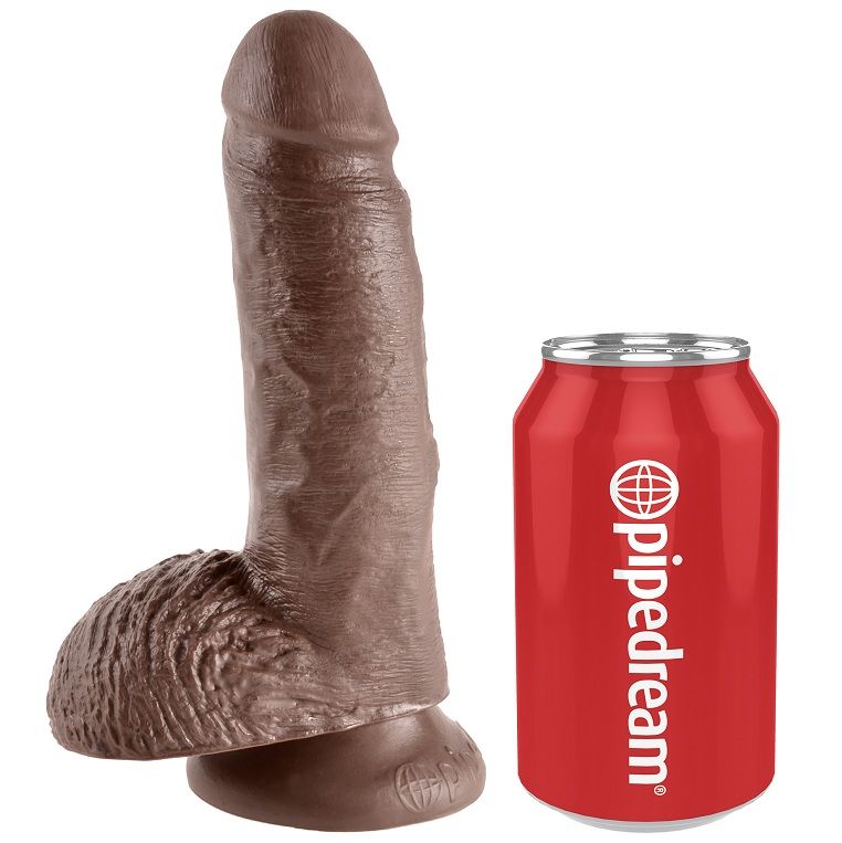 KING COCK - 7 DILDO BROWN WITH BALLS 17.8 CM - Image 7