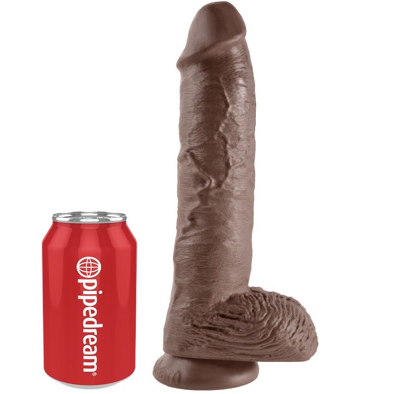 KING COCK - 10 DILDO BROWN WITH BALLS 25.4 CM - Image 3