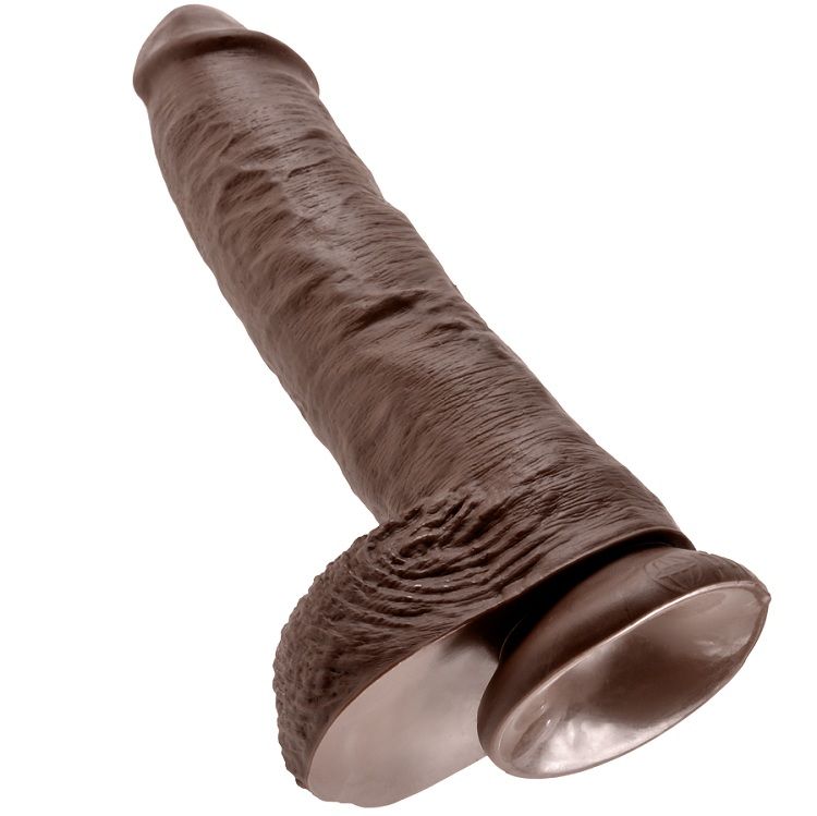 KING COCK - 10 DILDO BROWN WITH BALLS 25.4 CM - Image 5